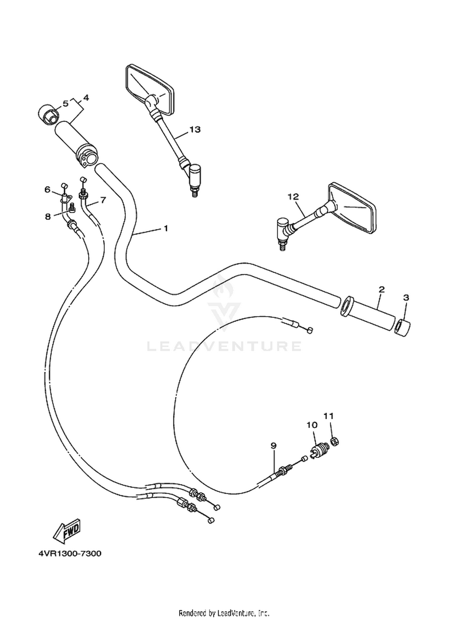 30 STEERING HANDLE  CABLE