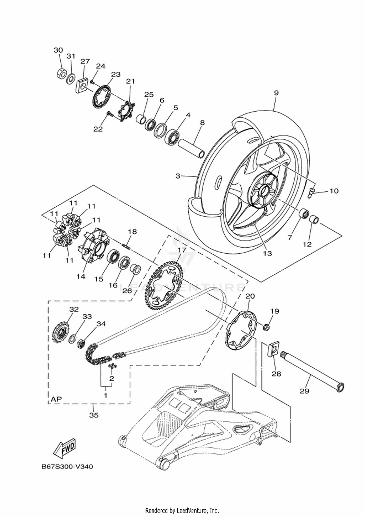 34 REAR WHEEL