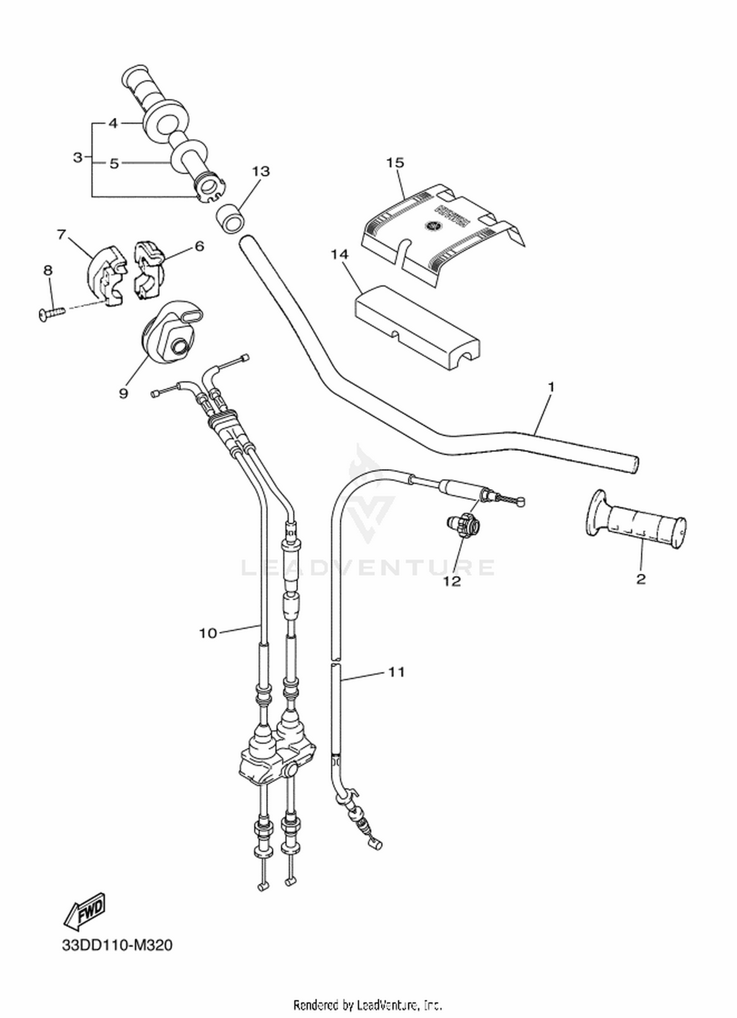 32 STEERING HANDLE  CABLE