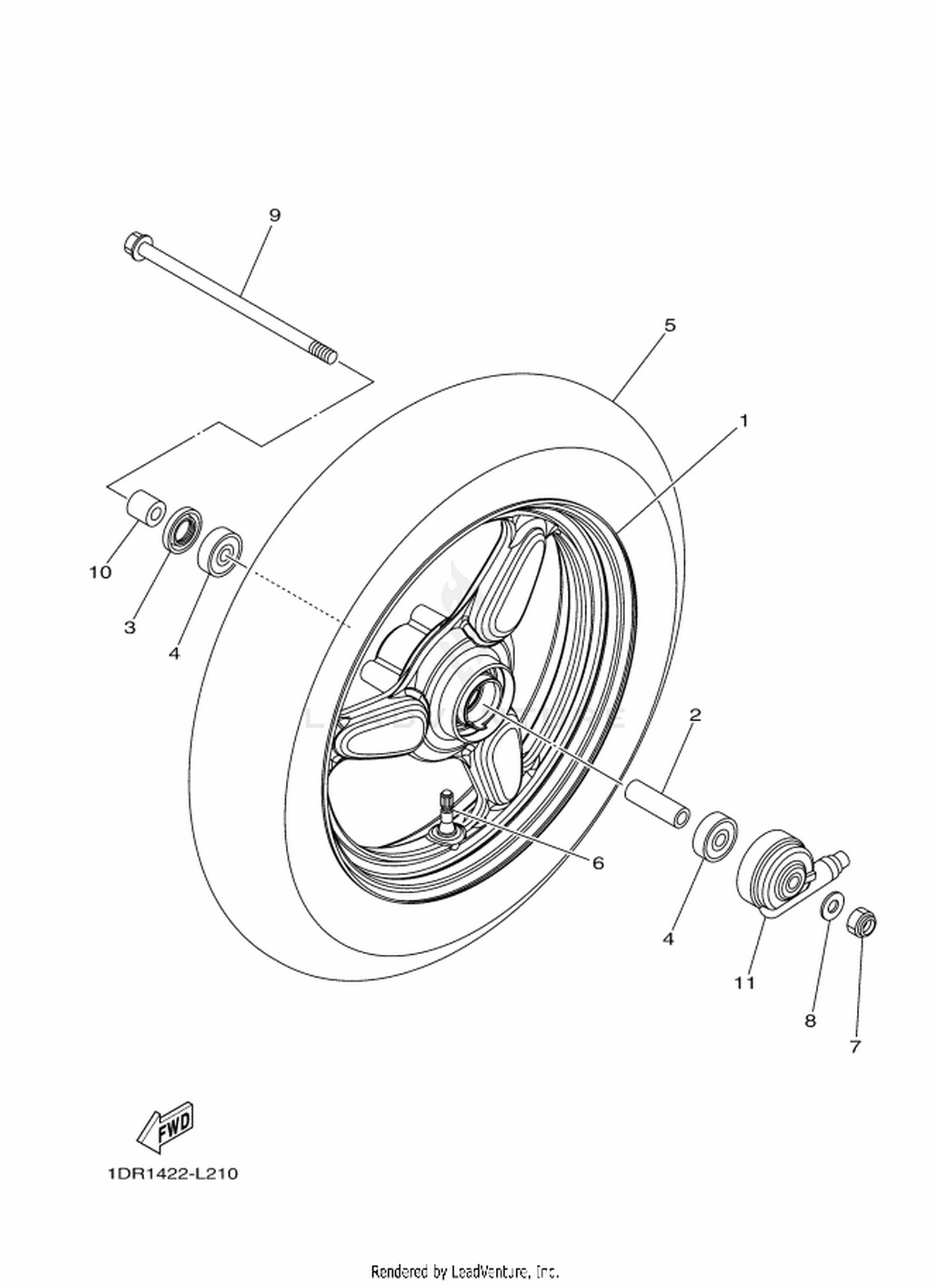 21 FRONT WHEEL FOR CAST WHEEL