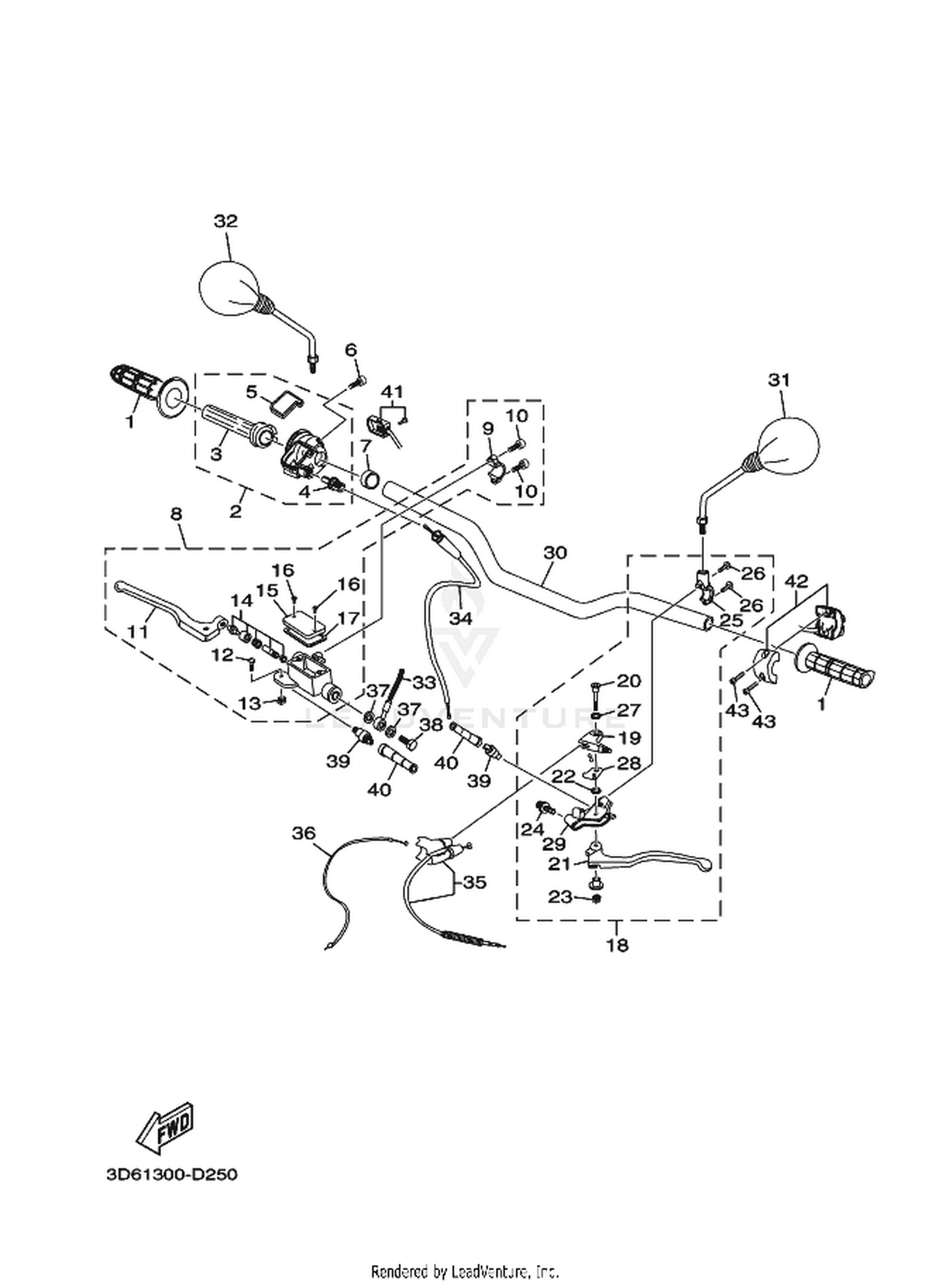 25 STEERING HANDLE  CABLE