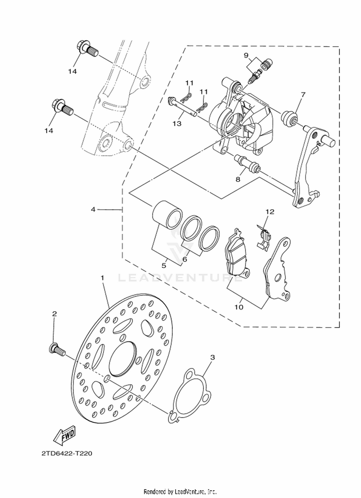 21 FRONT BRAKE CALIPER