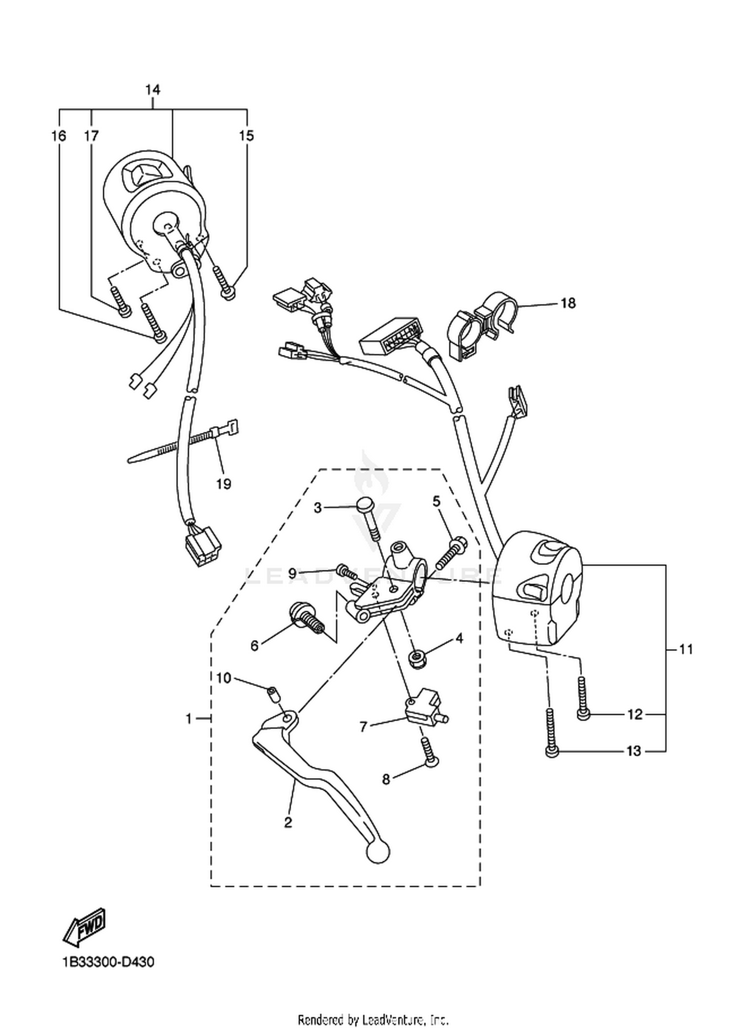 43 HANDLE SWITCH  LEVER
