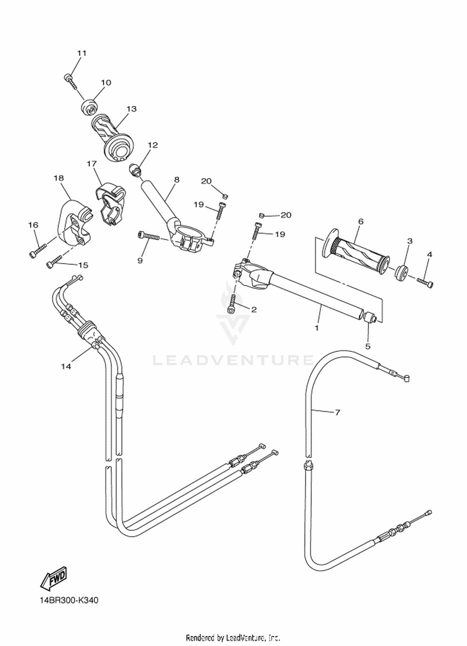 34 STEERING HANDLE  CABLE