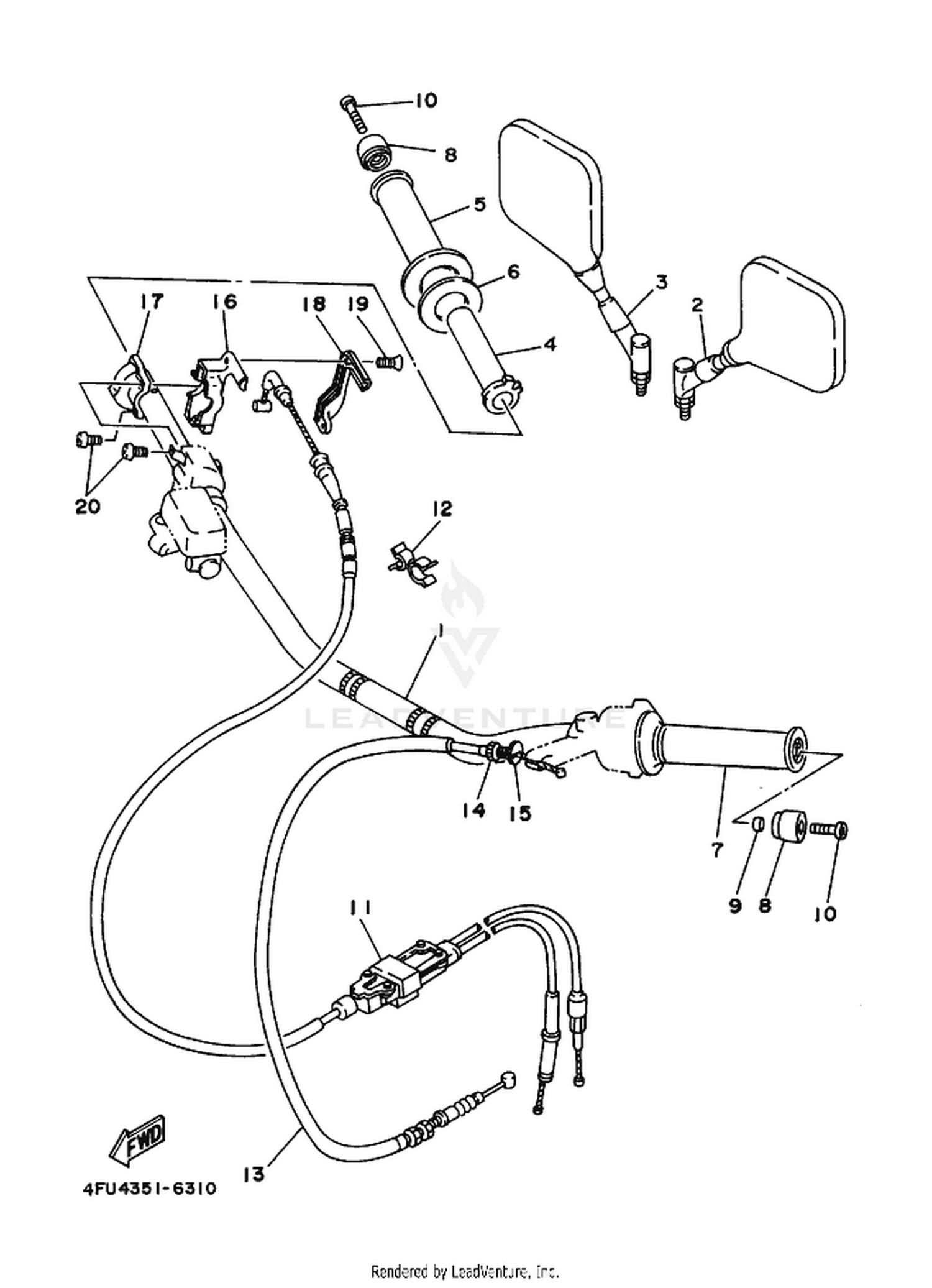 31 STEERING HANDLE  CABLE