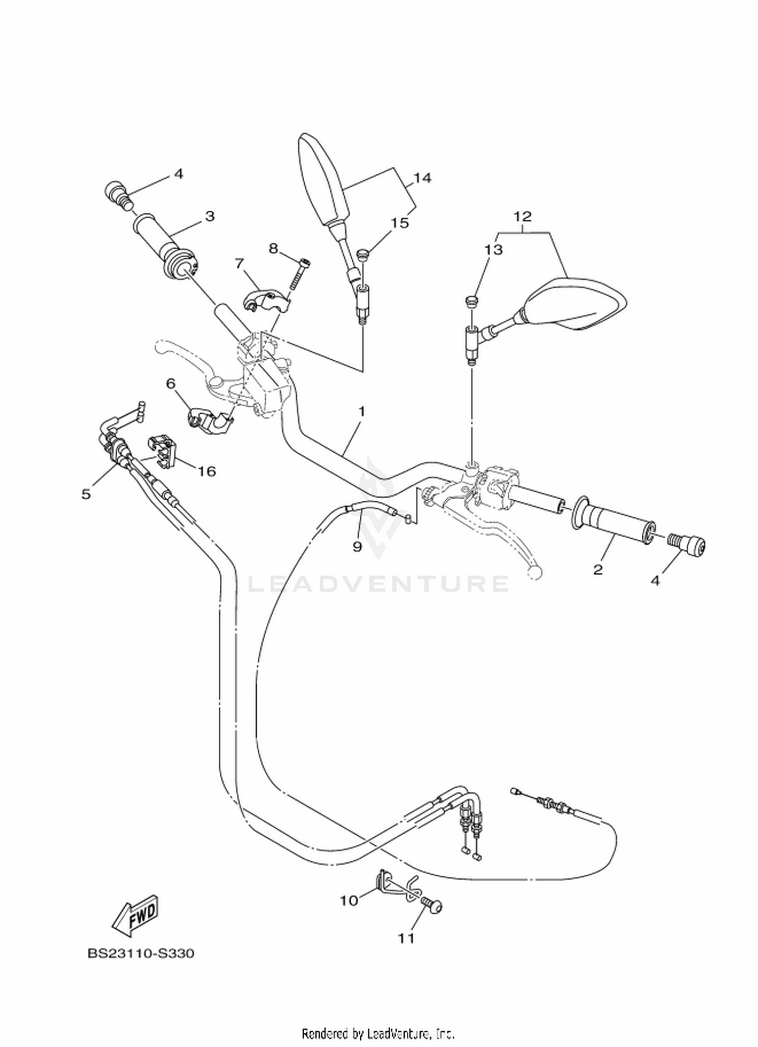 33 STEERING HANDLE  CABLE