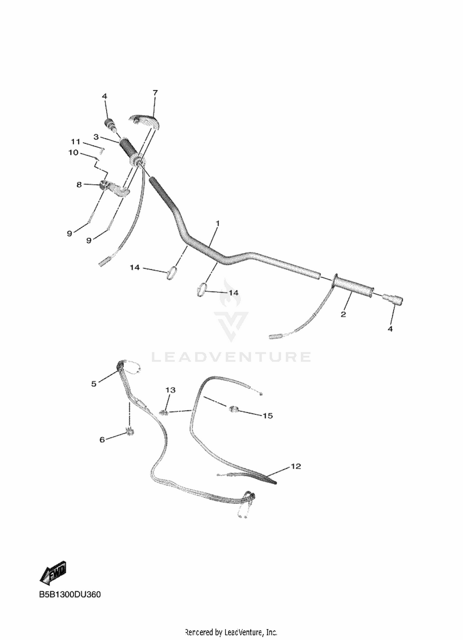 36 STEERING HANDLE  CABLE