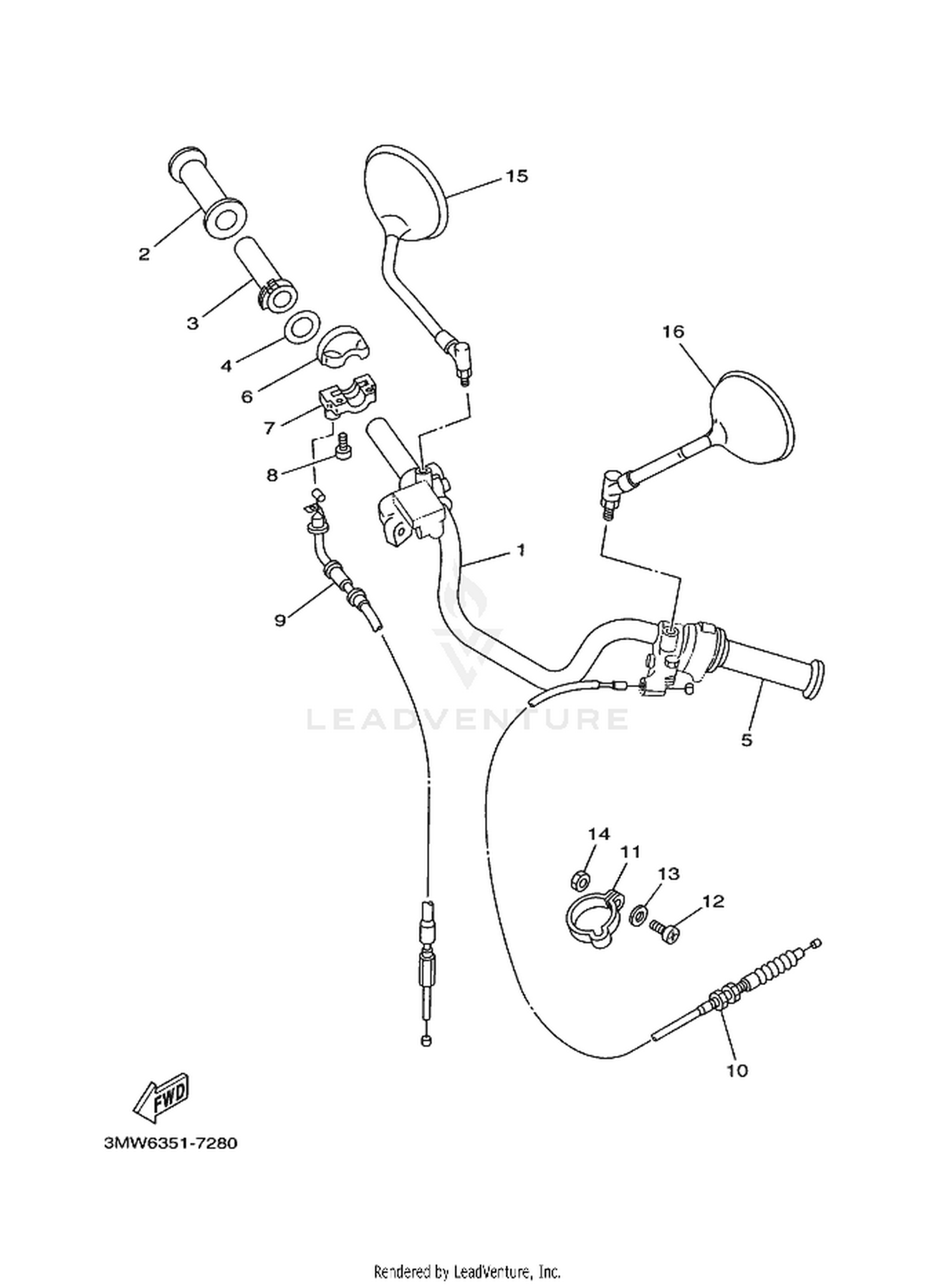 28 STEERING HANDLE  CABLE