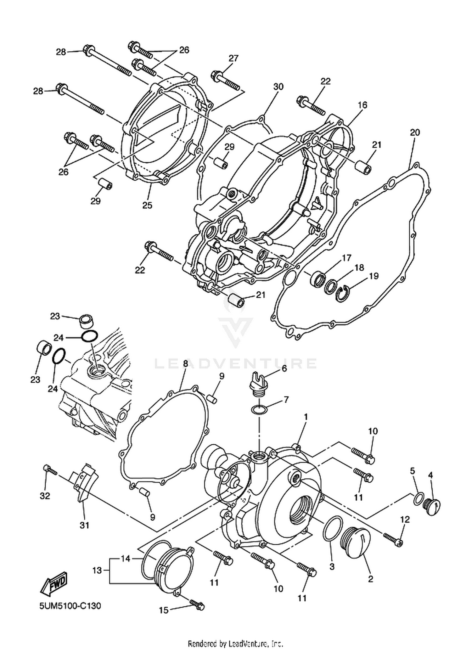 13 CRANKCASE COVER 1