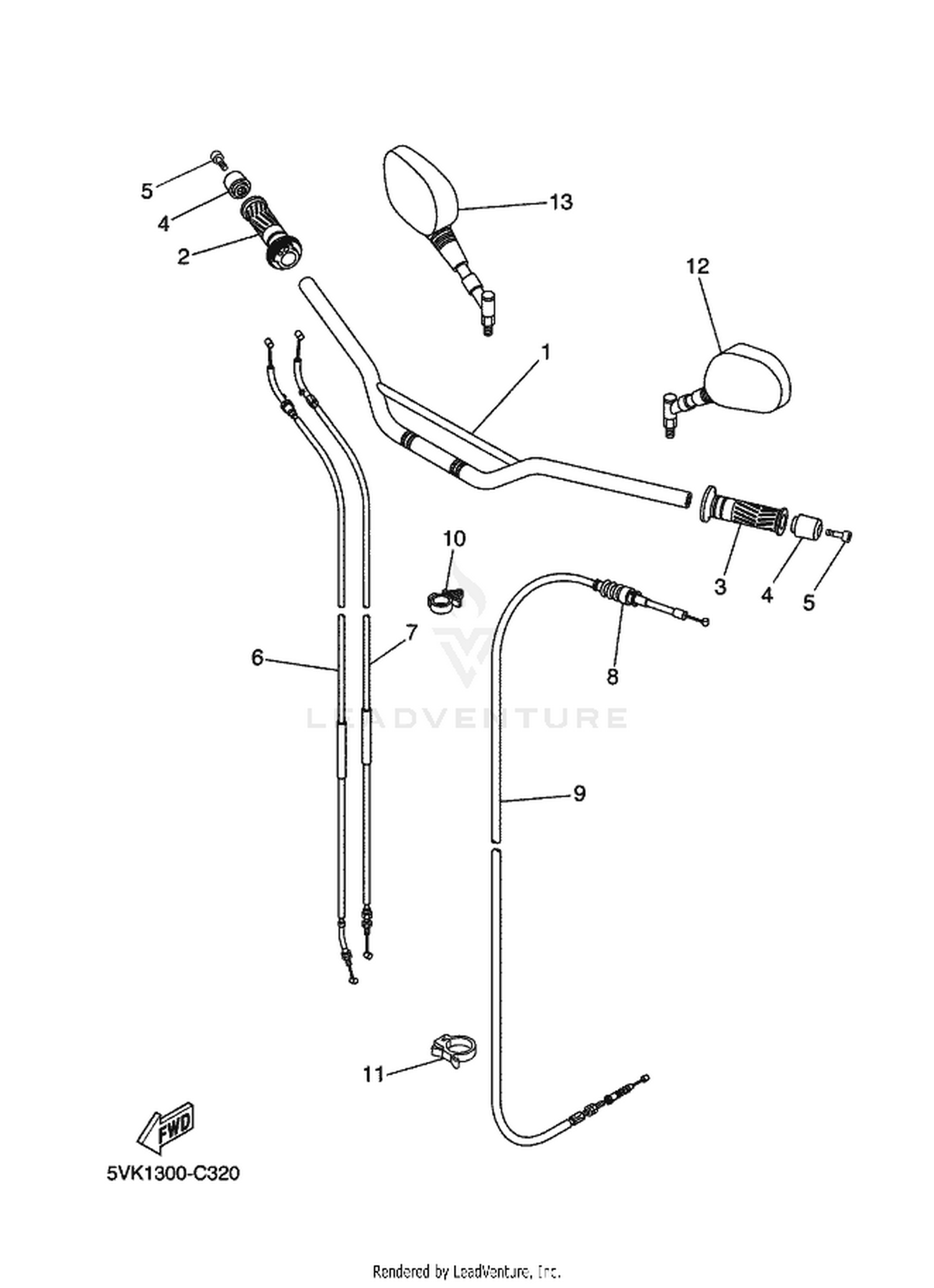 32 STEERING HANDLE  CABLE