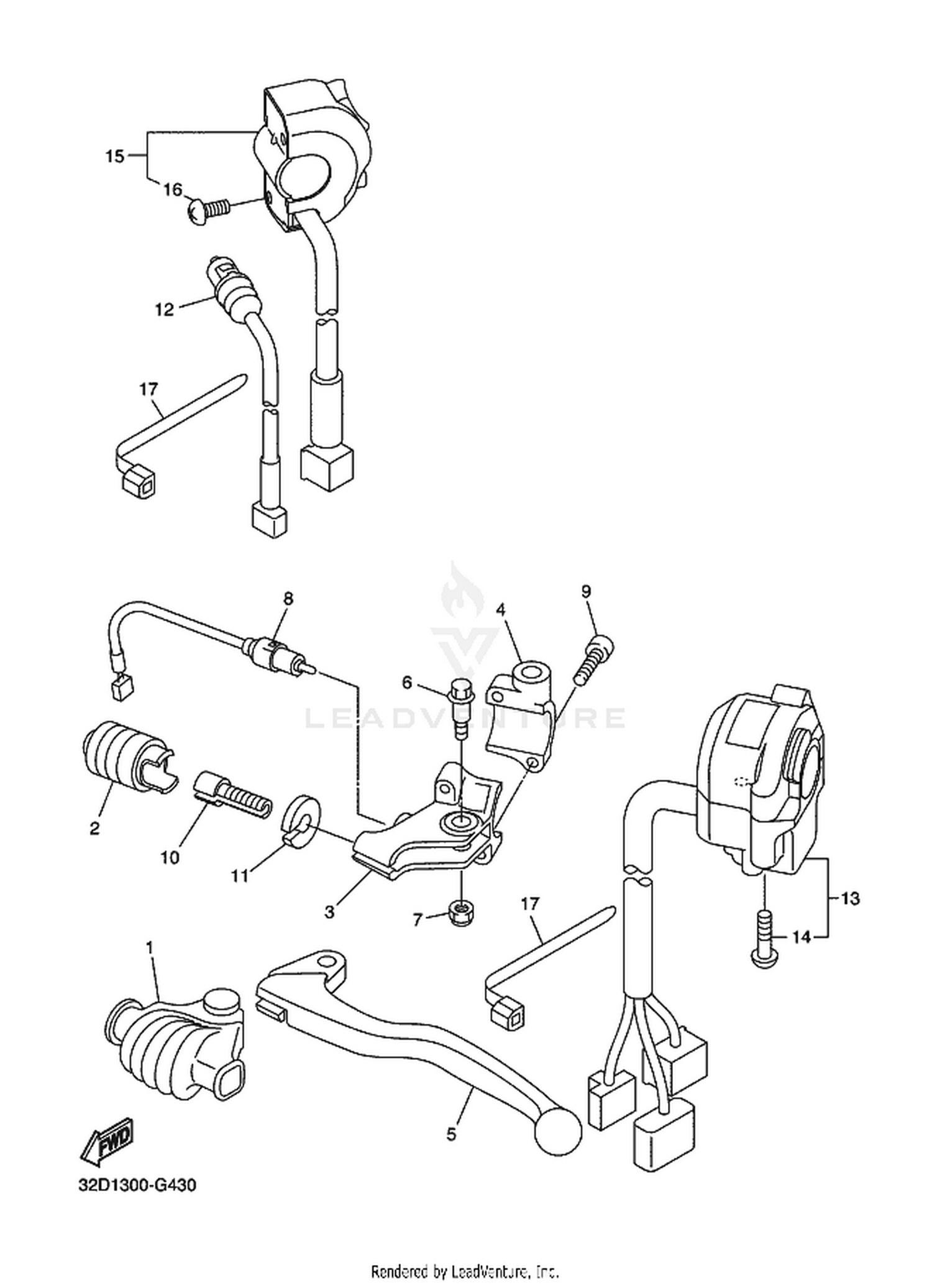 43 HANDLE SWITCH  LEVER