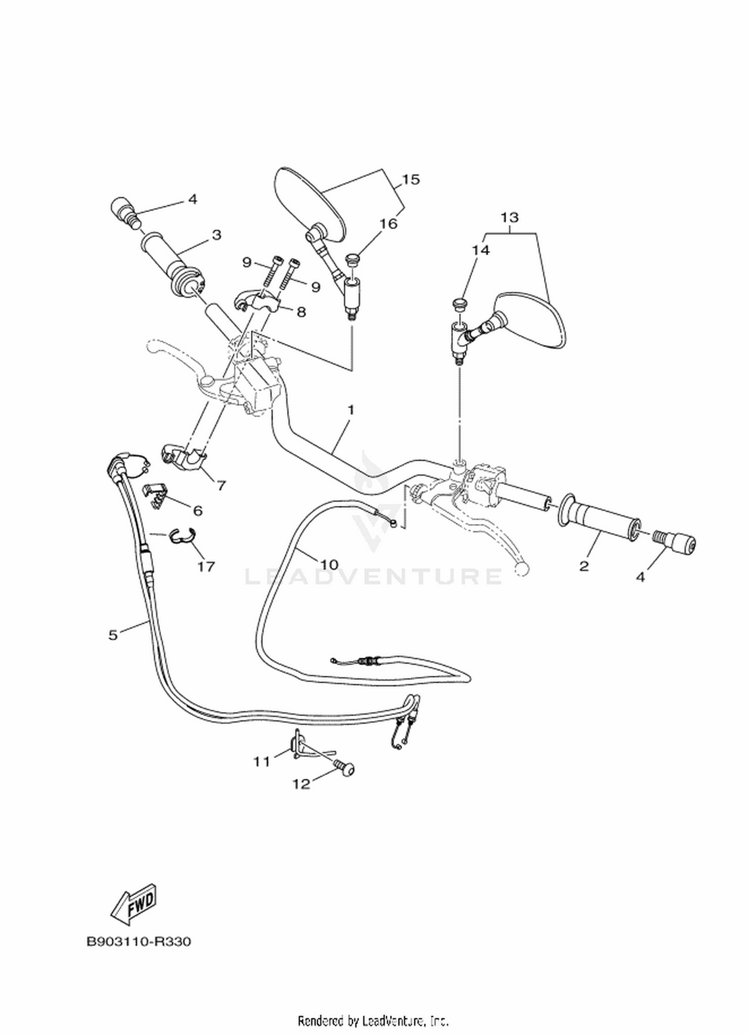 33 STEERING HANDLE  CABLE