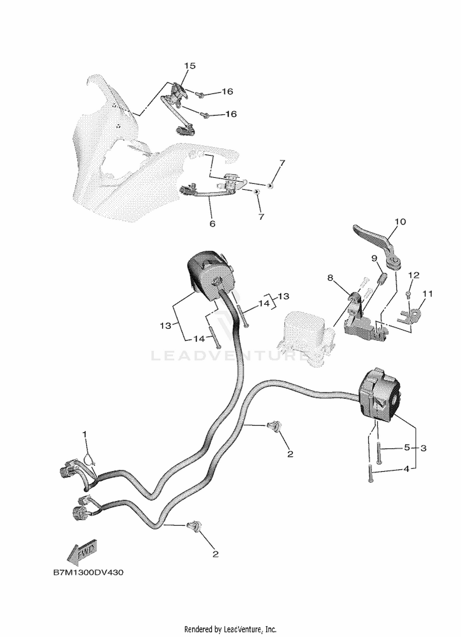 43 HANDLE SWITCH  LEVER