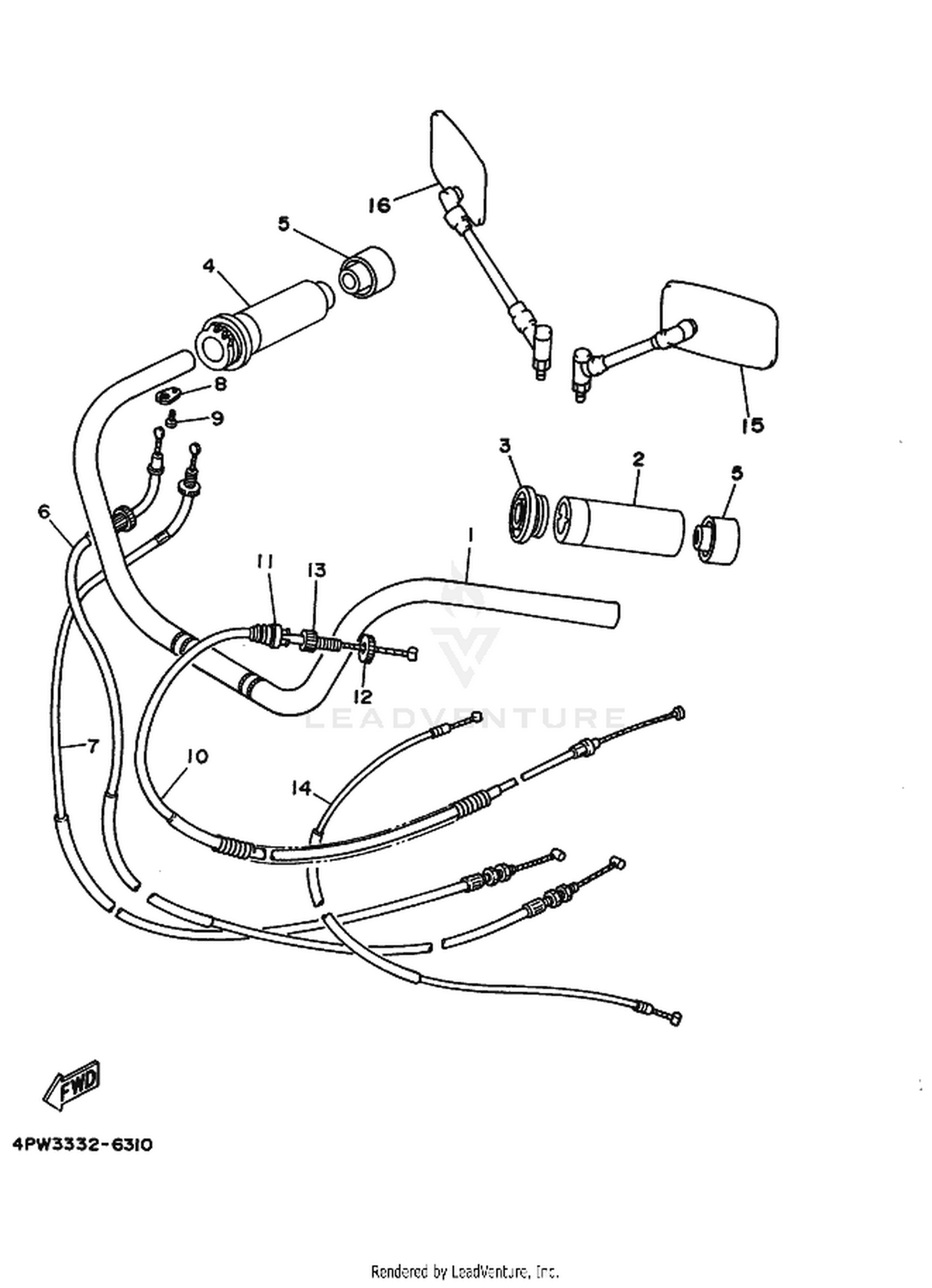 33 STEERING HANDLE  CABLE