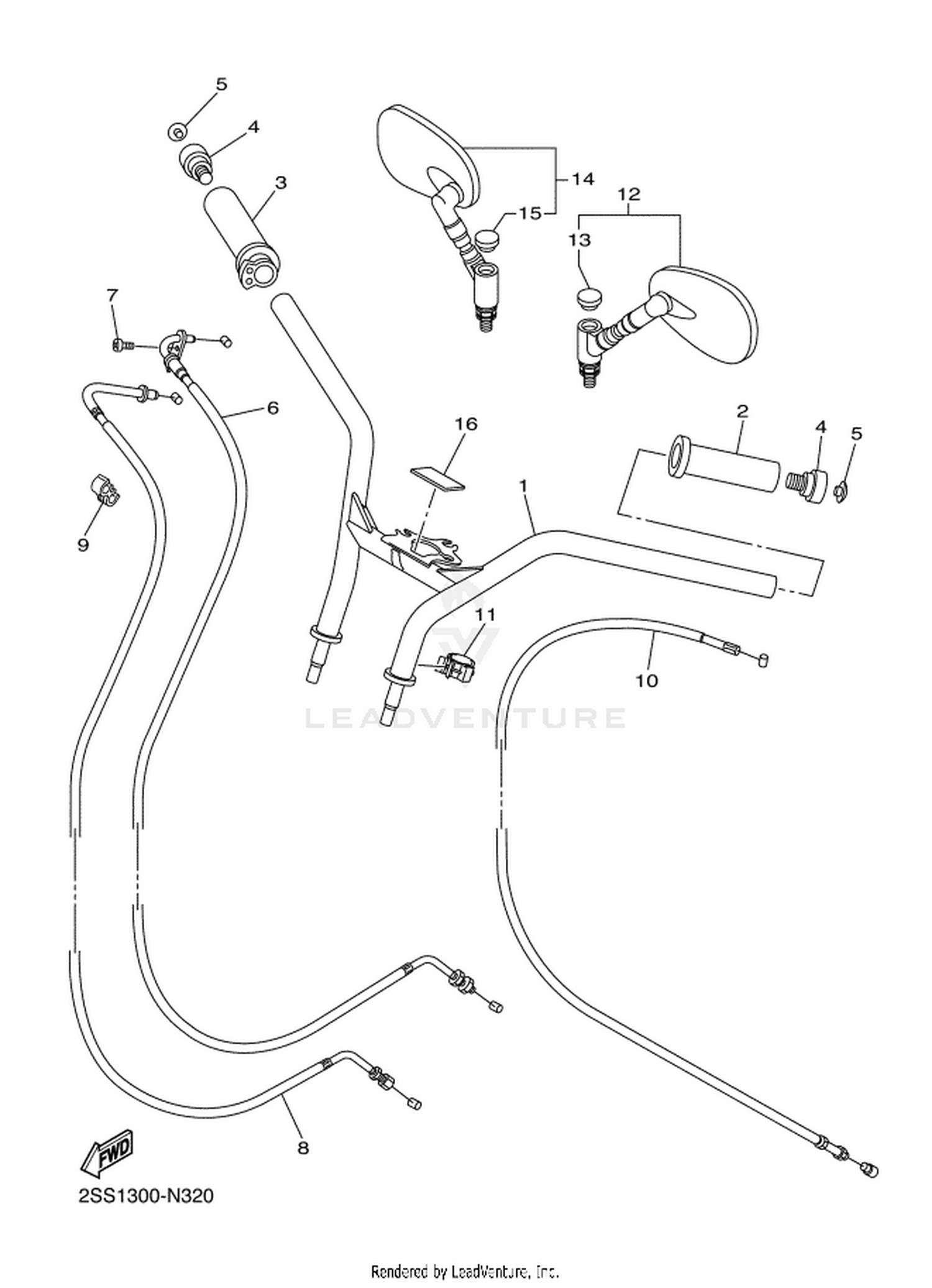 32 STEERING HANDLE  CABLE