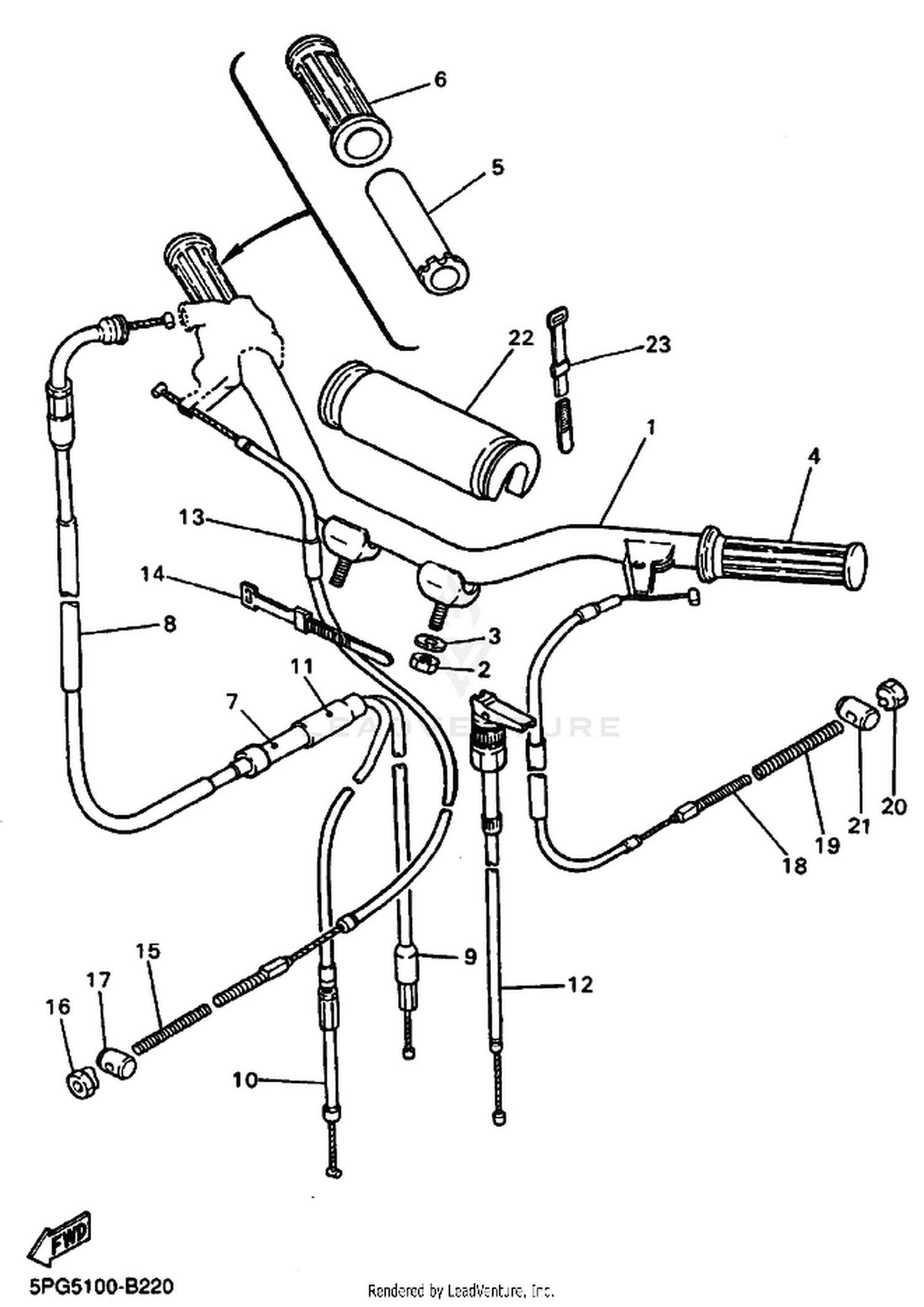 22 STEERING HANDLE  CABLE