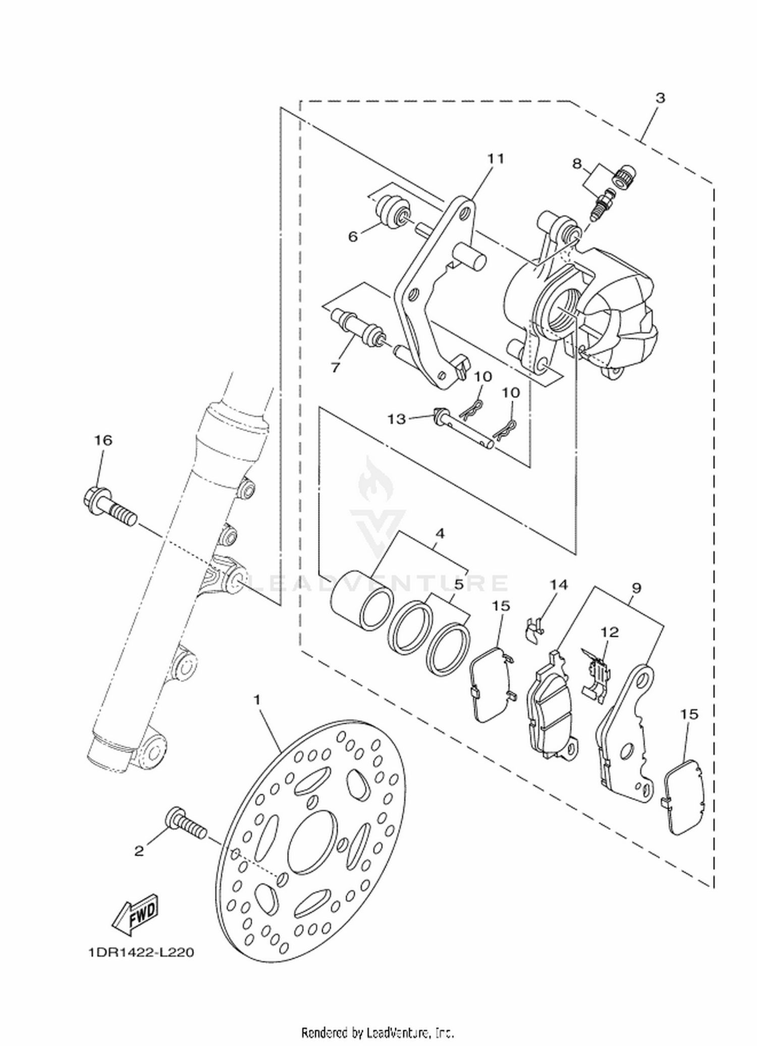 22 FRONT BRAKE CALIPER