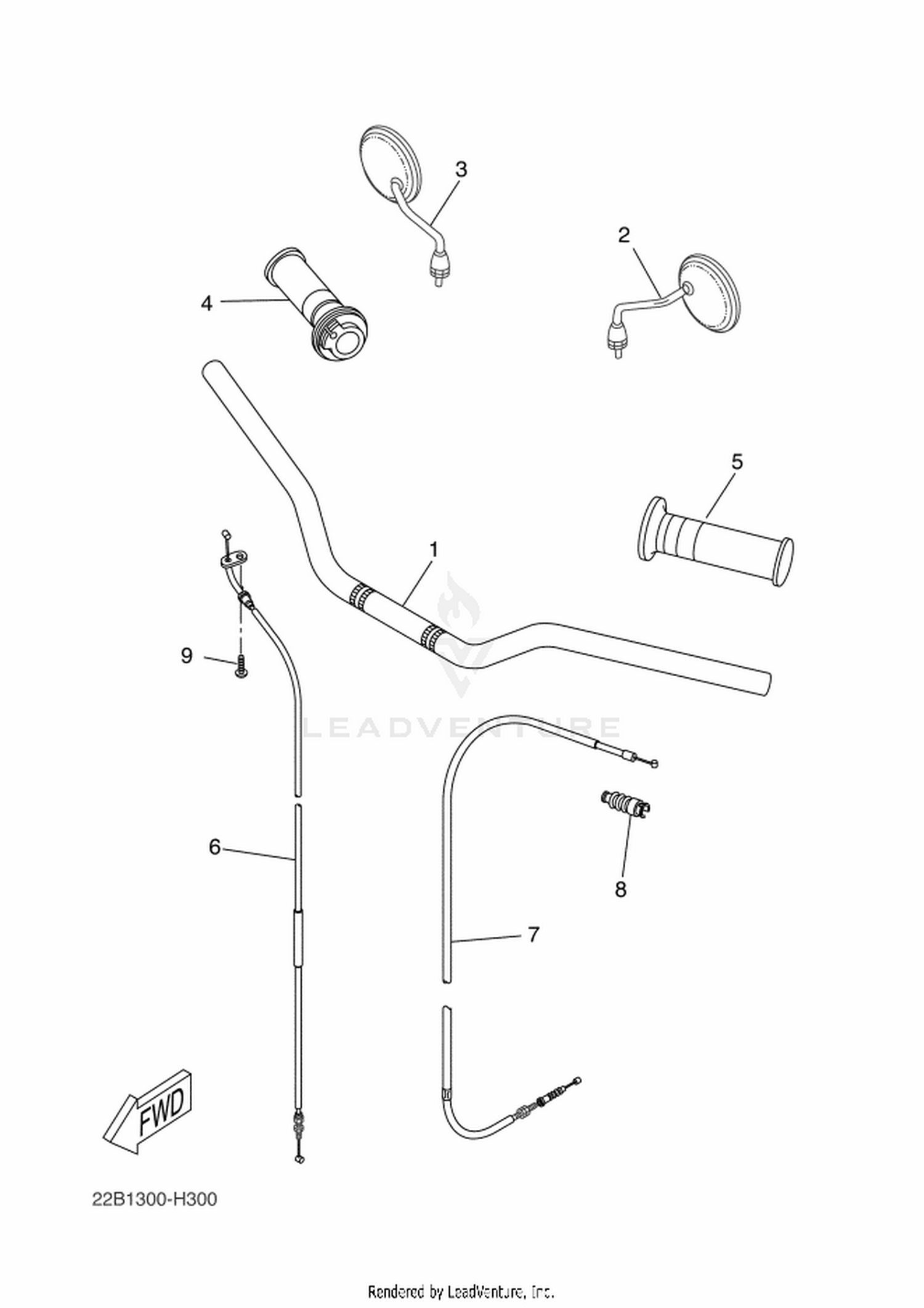 30 STEERING HANDLE  CABLE