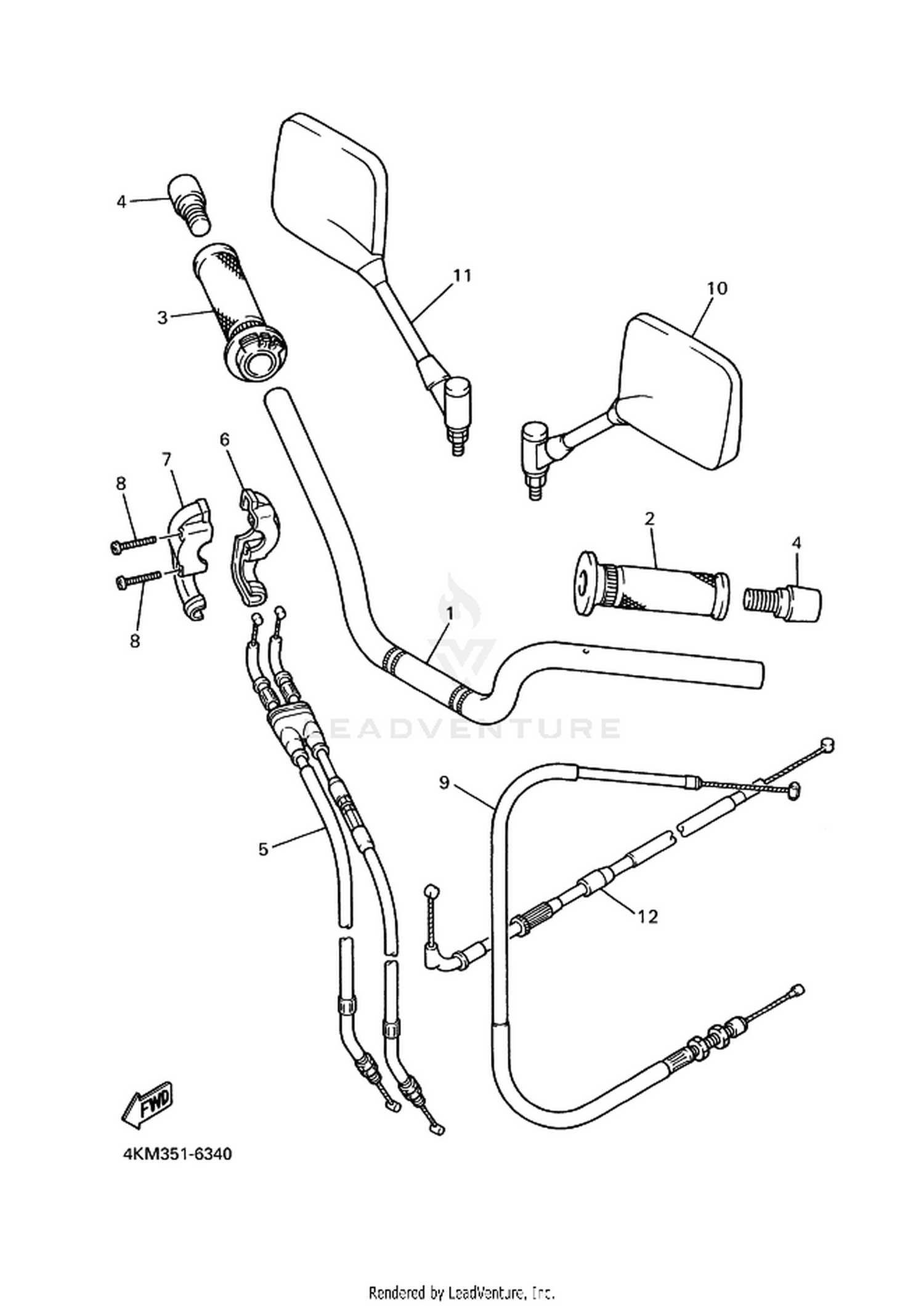34 STEERING HANDLE  CABLE