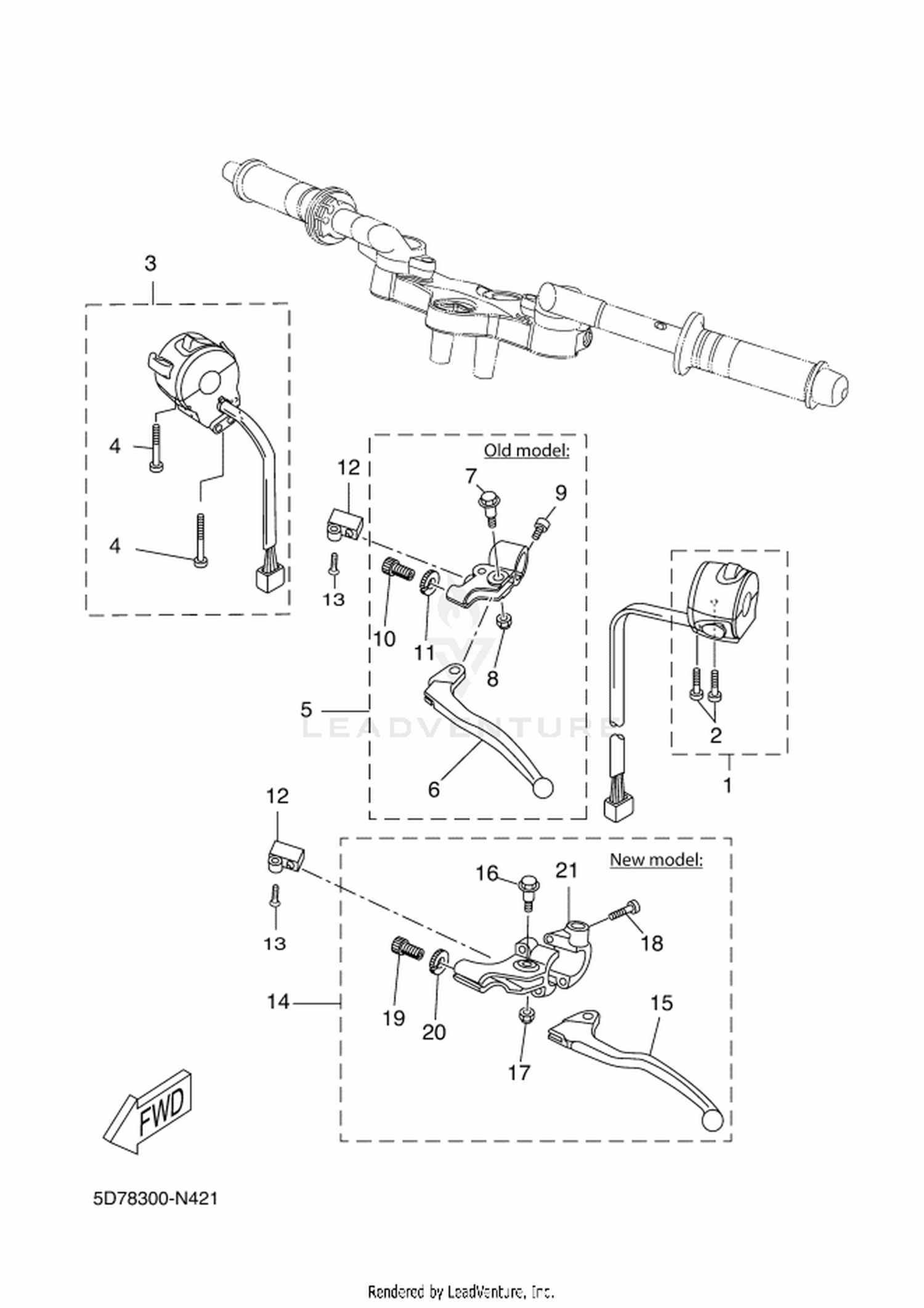 42 HANDLE SWITCH  LEVER