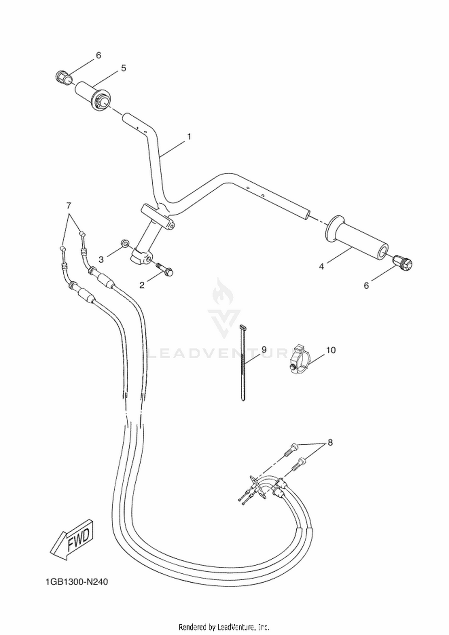 24 STEERING HANDLE  CABLE