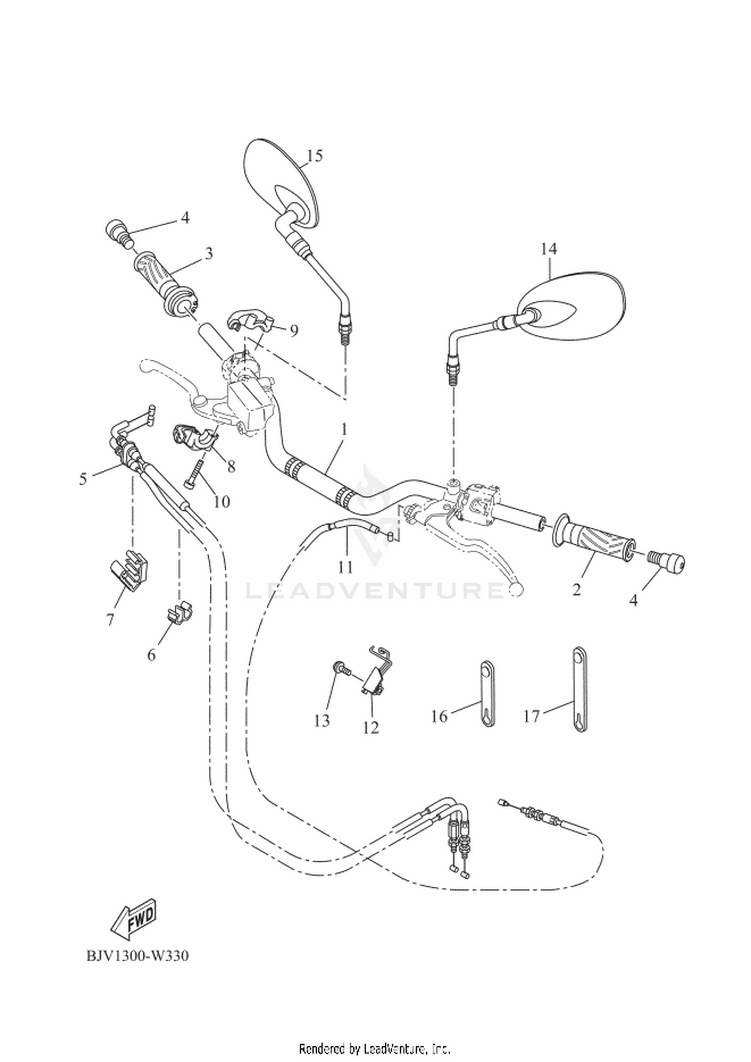 33 STEERING HANDLE  CABLE