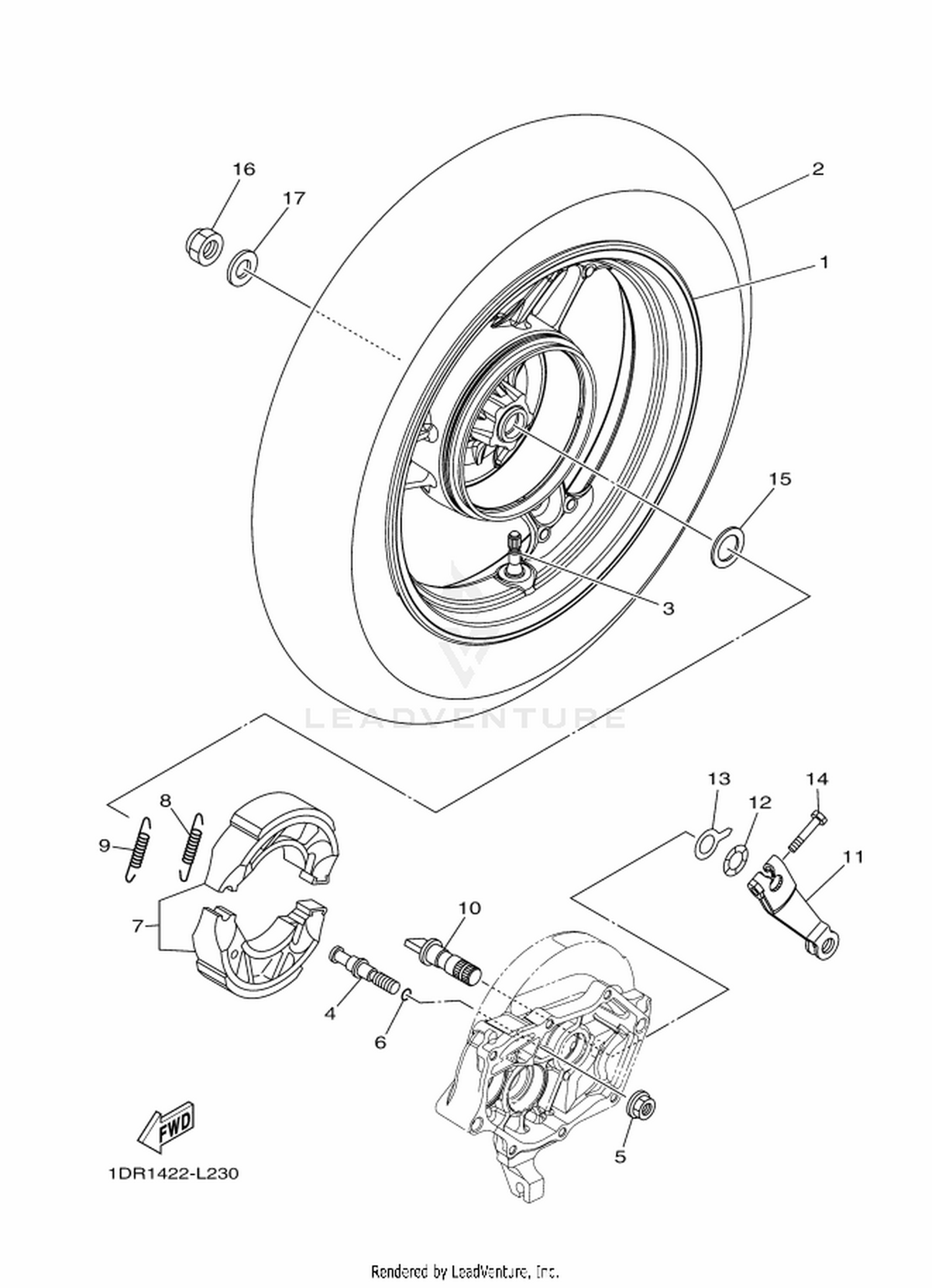 23 REAR WHEEL FOR CAST WHEEL