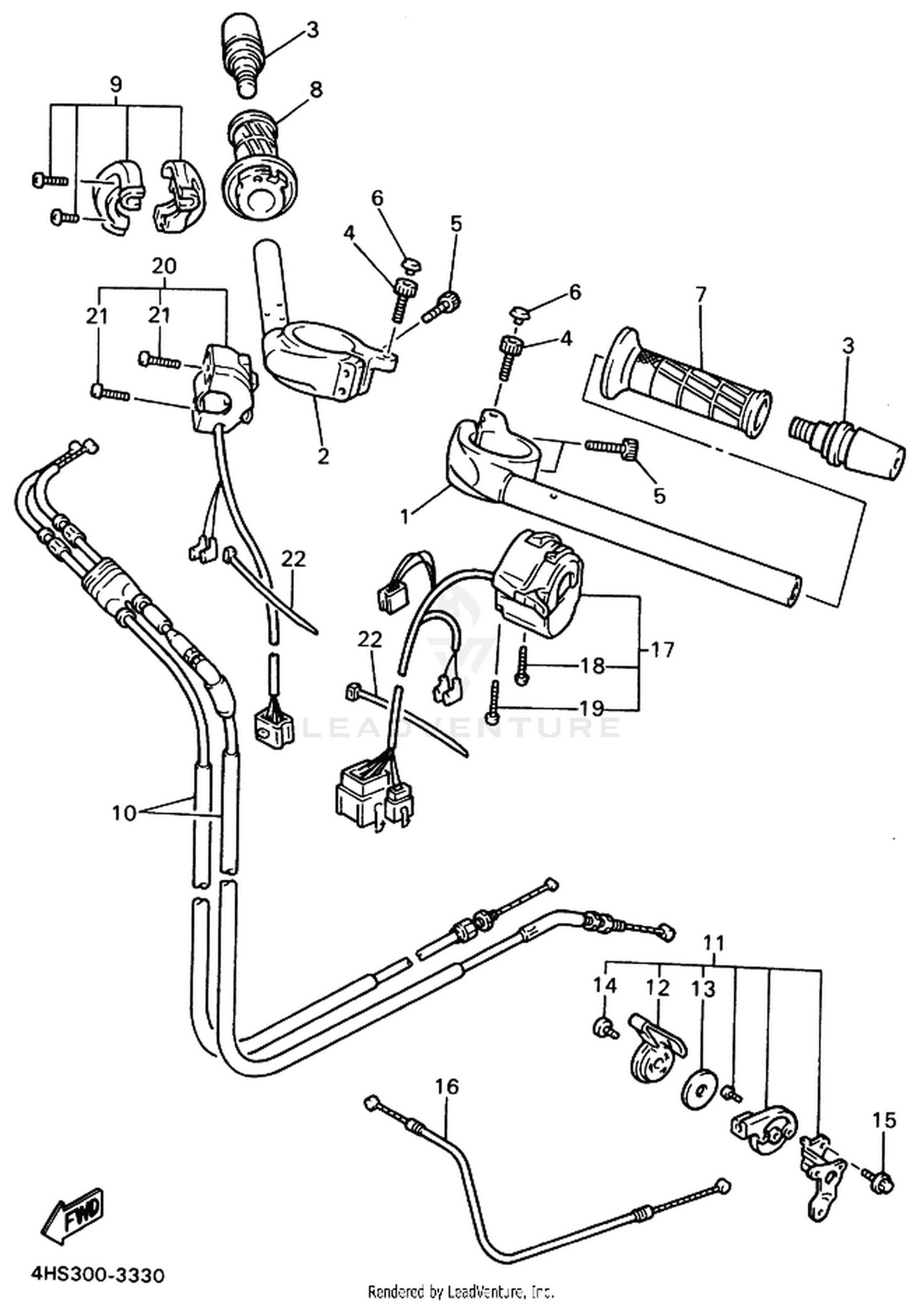 33 STEERING HANDLE  CABLE