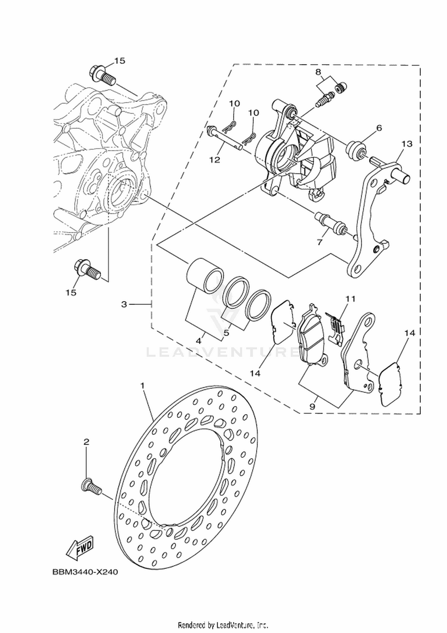 25 REAR BRAKE CALIPER