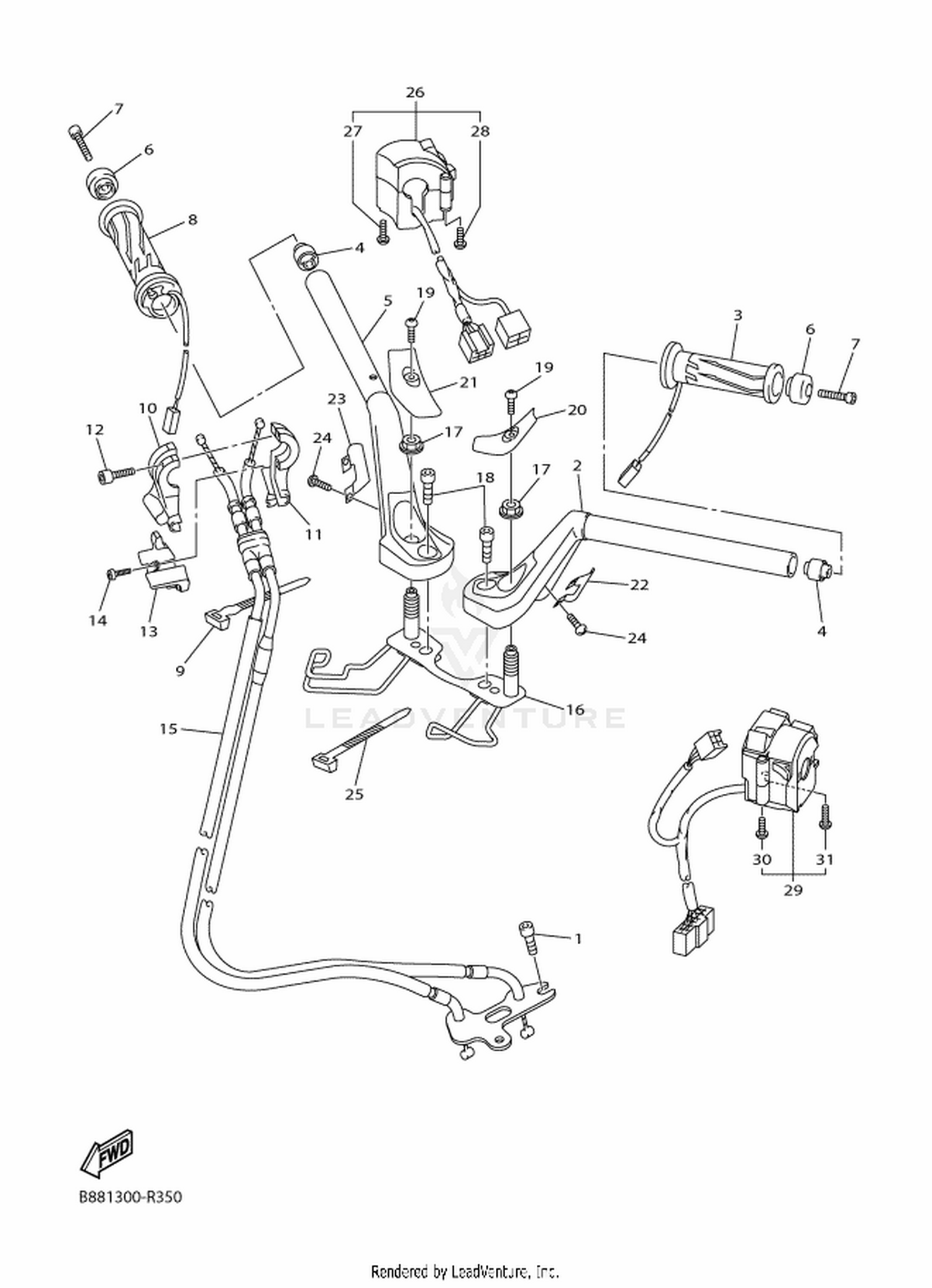 35 STEERING HANDLE  CABLE
