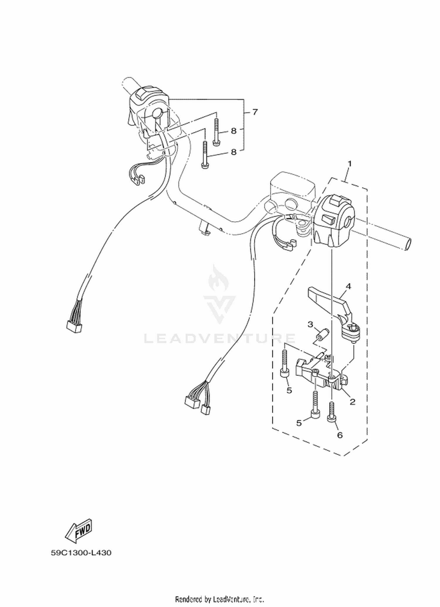43 HANDLE SWITCH  LEVER