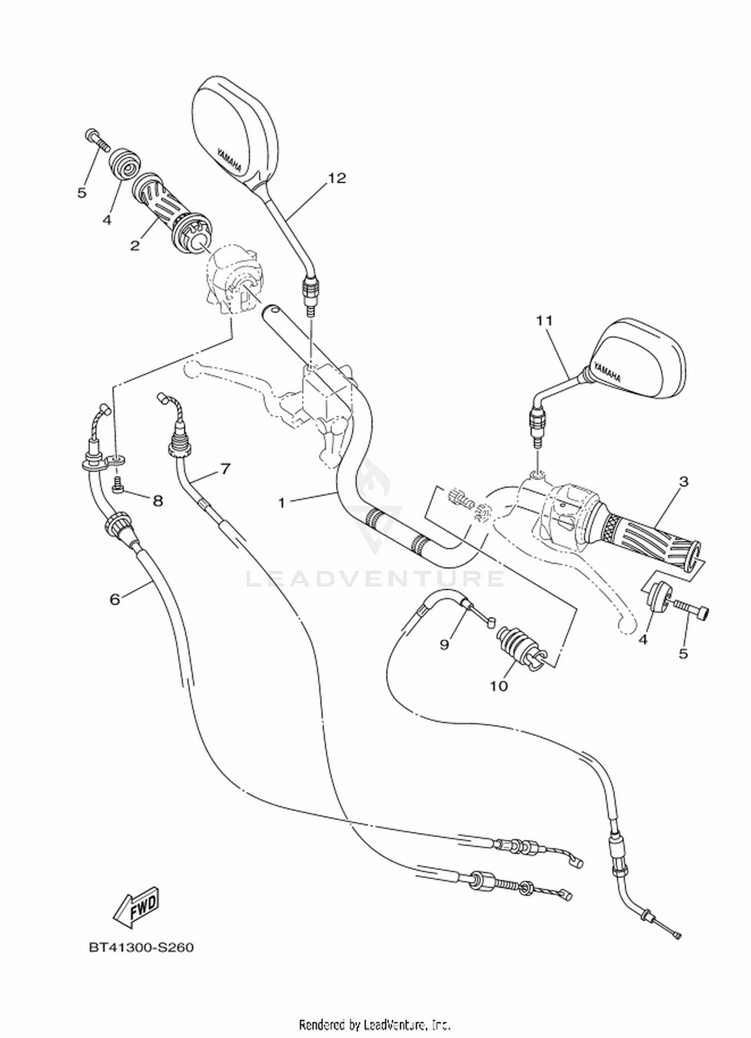 26 STEERING HANDLE  CABLE