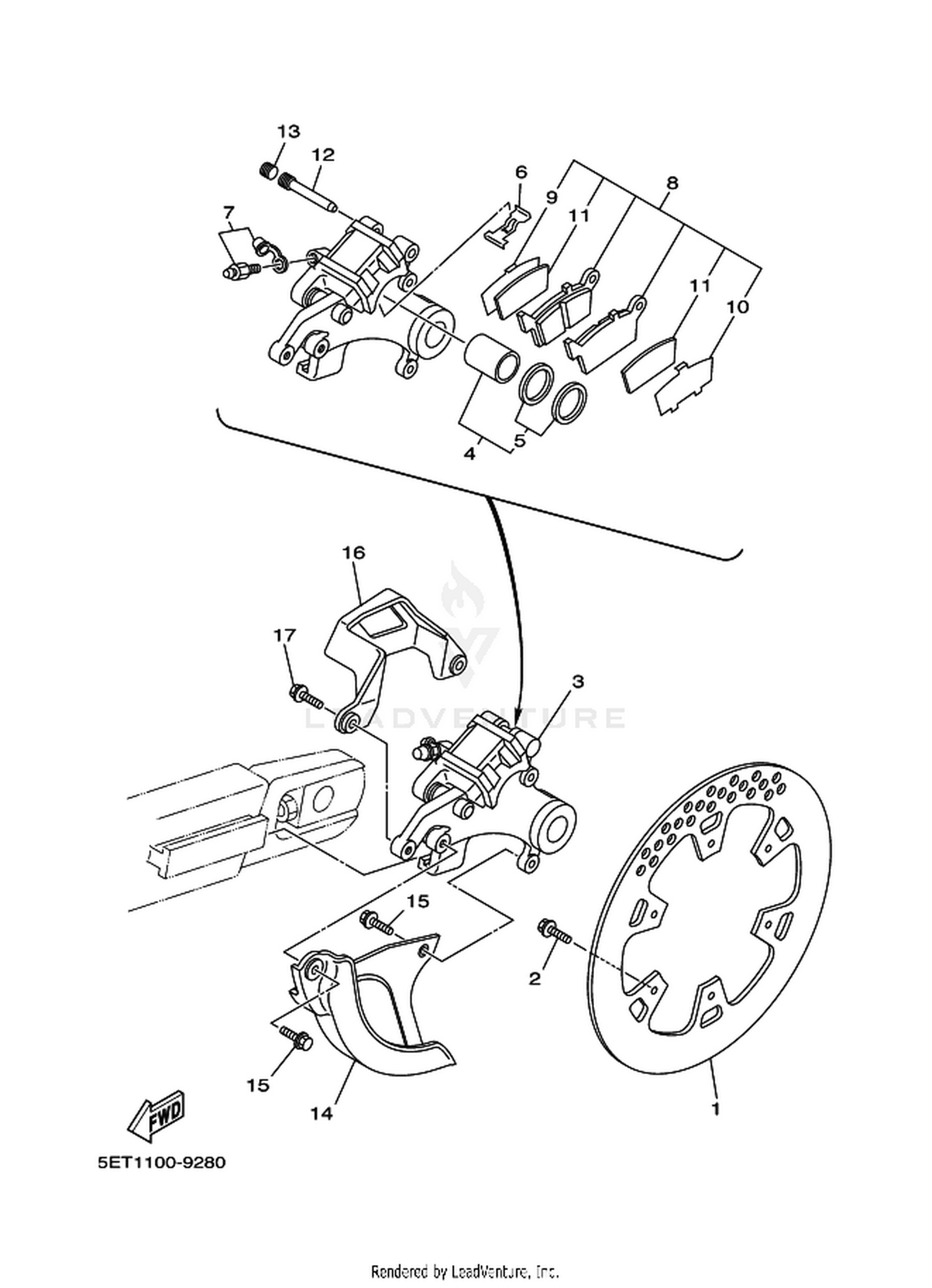 28 REAR BRAKE CALIPER