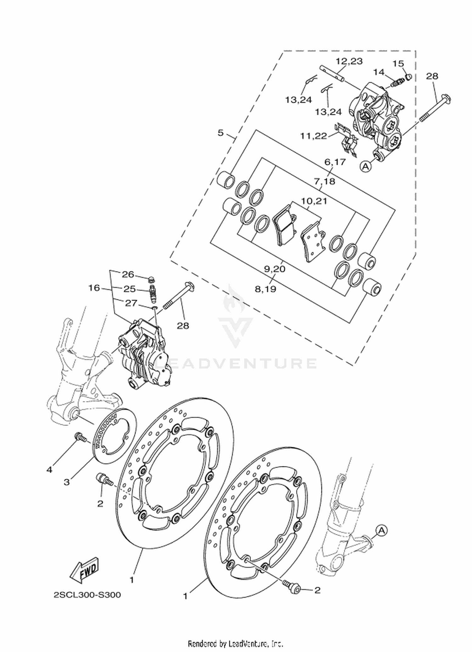 30 FRONT BRAKE CALIPER