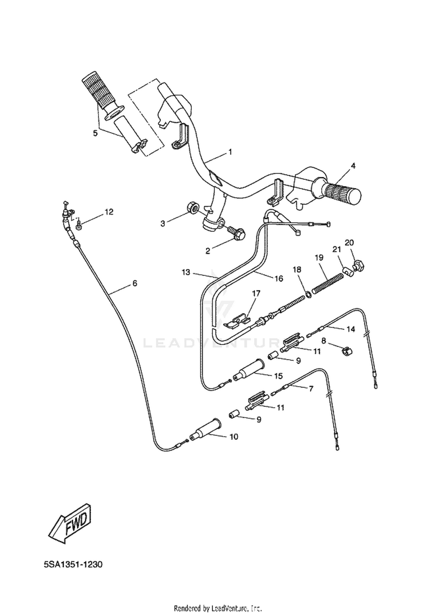 23 STEERING HANDLE  CABLE