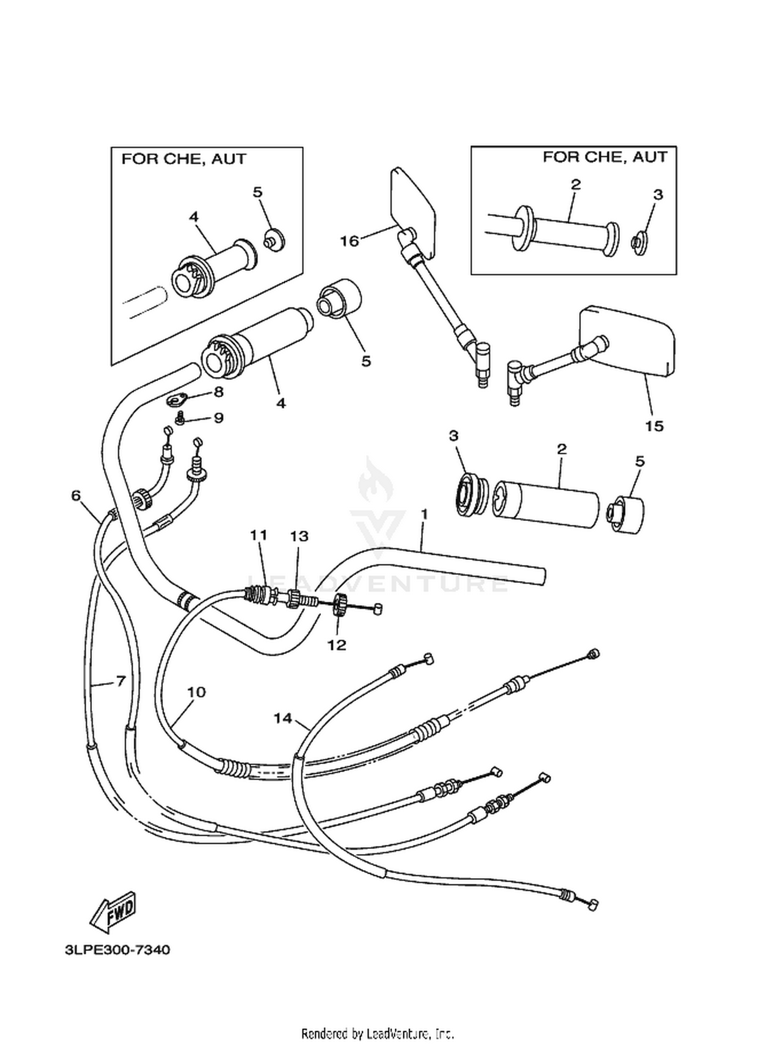 34 STEERING HANDLE  CABLE
