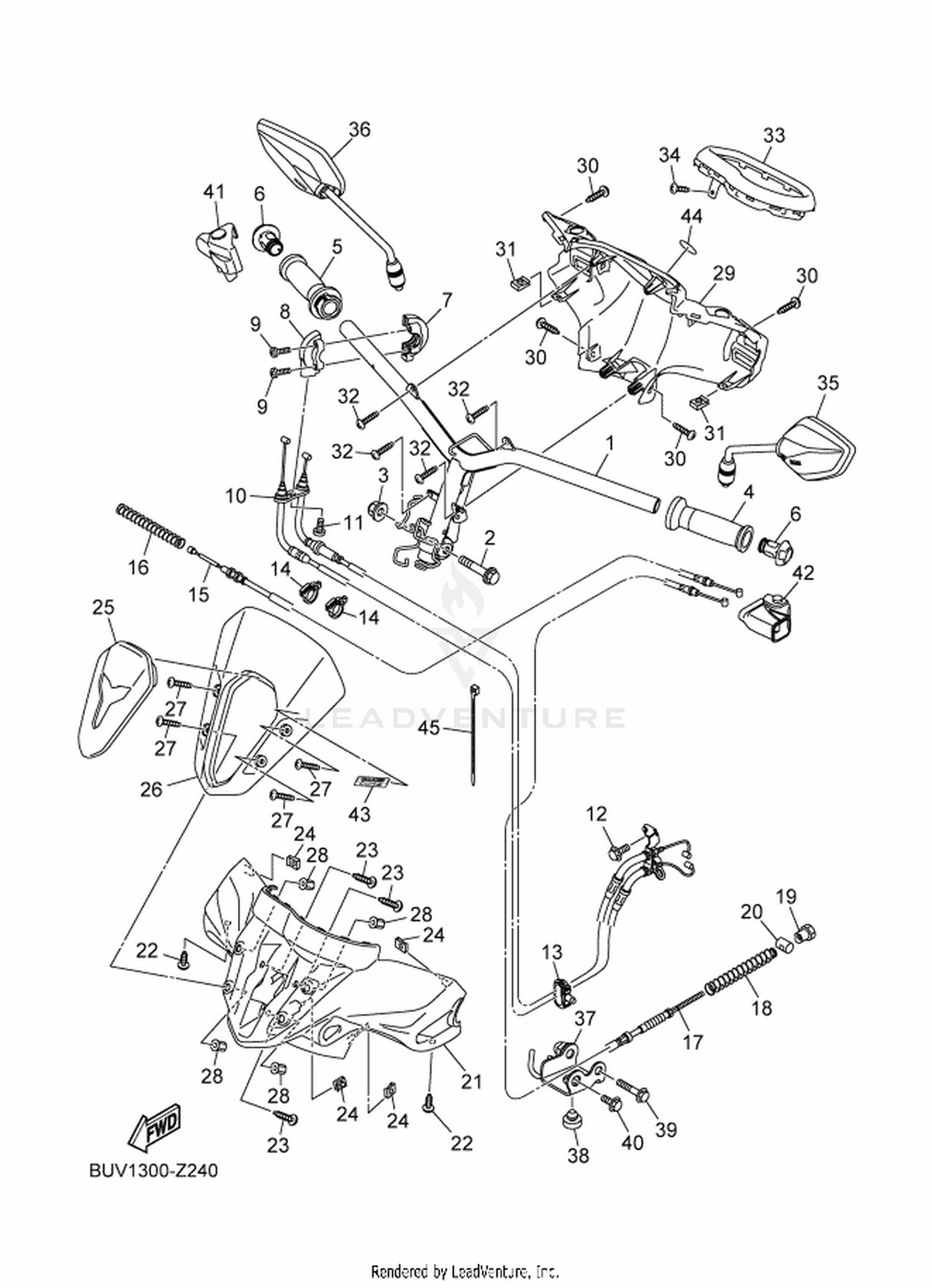 24 STEERING HANDLE & CABLE