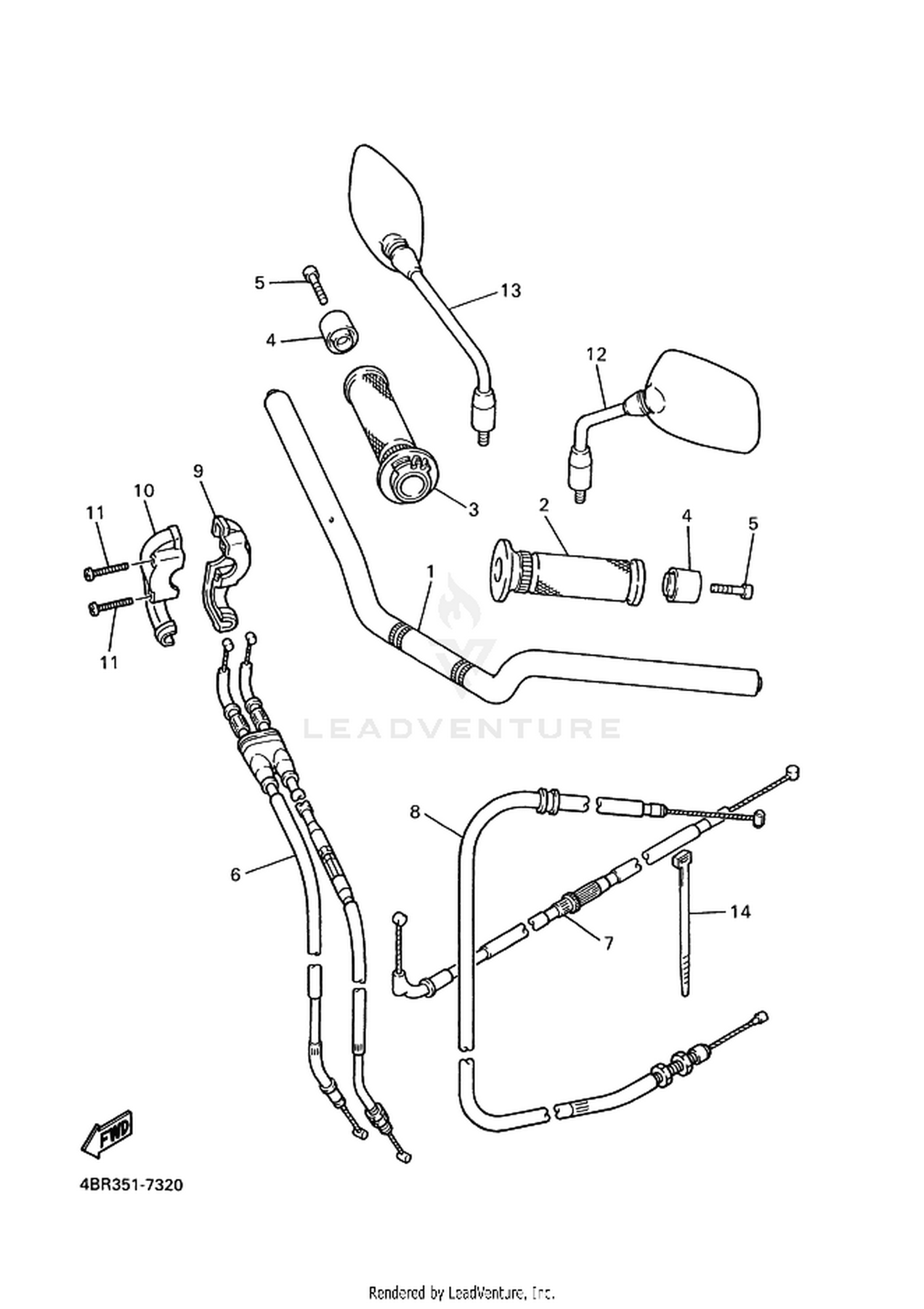 32 STEERING HANDLE  CABLE