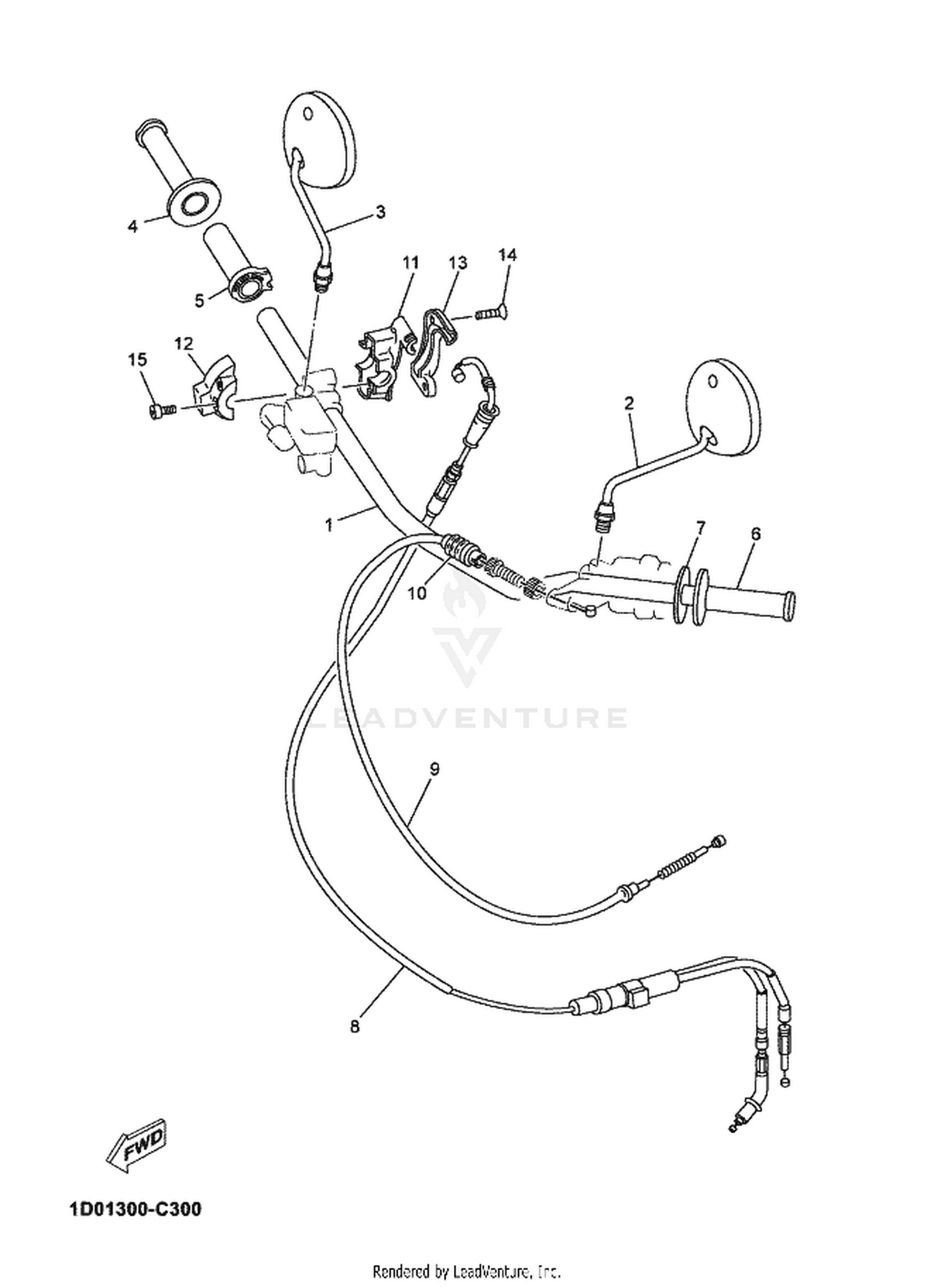 30 STEERING HANDLE  CABLE