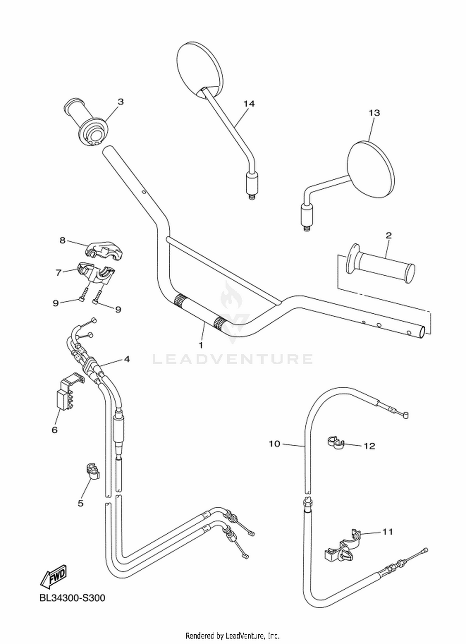 30 STEERING HANDLE  CABLE
