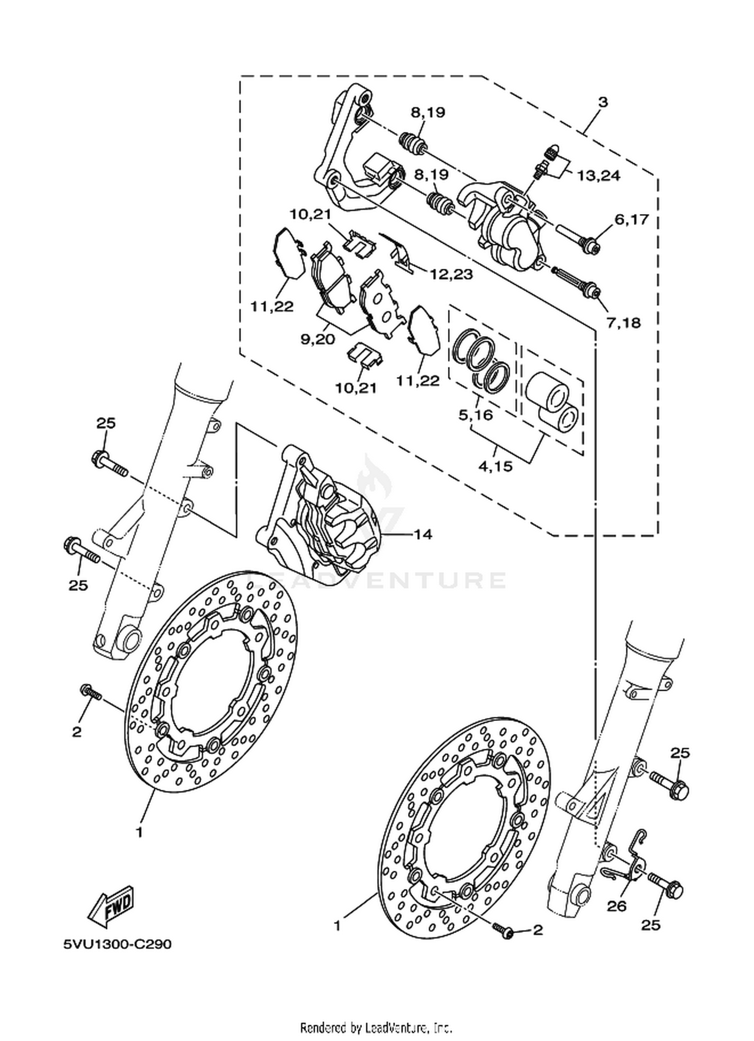 29 FRONT BRAKE CALIPER