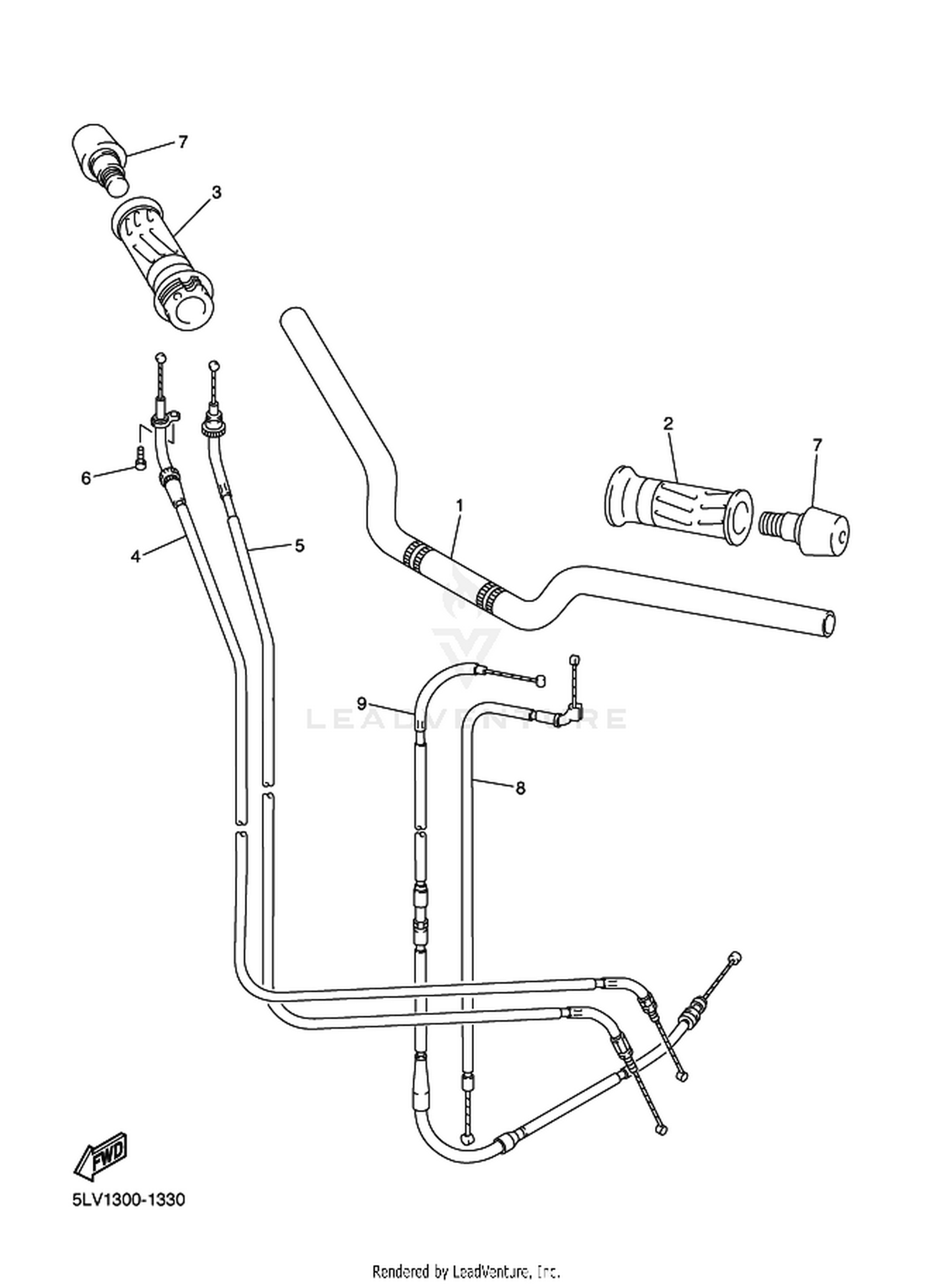33 STEERING HANDLE  CABLE