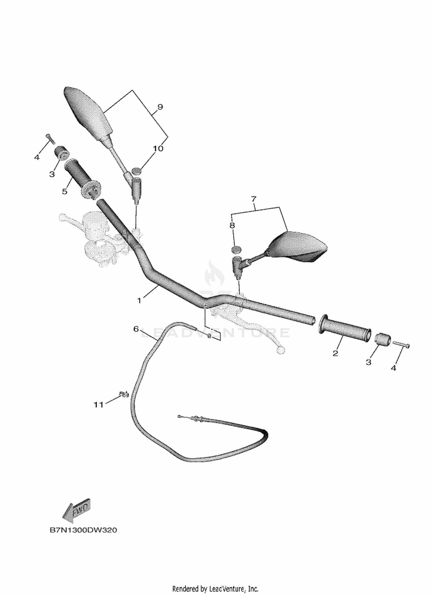 32 STEERING HANDLE  CABLE