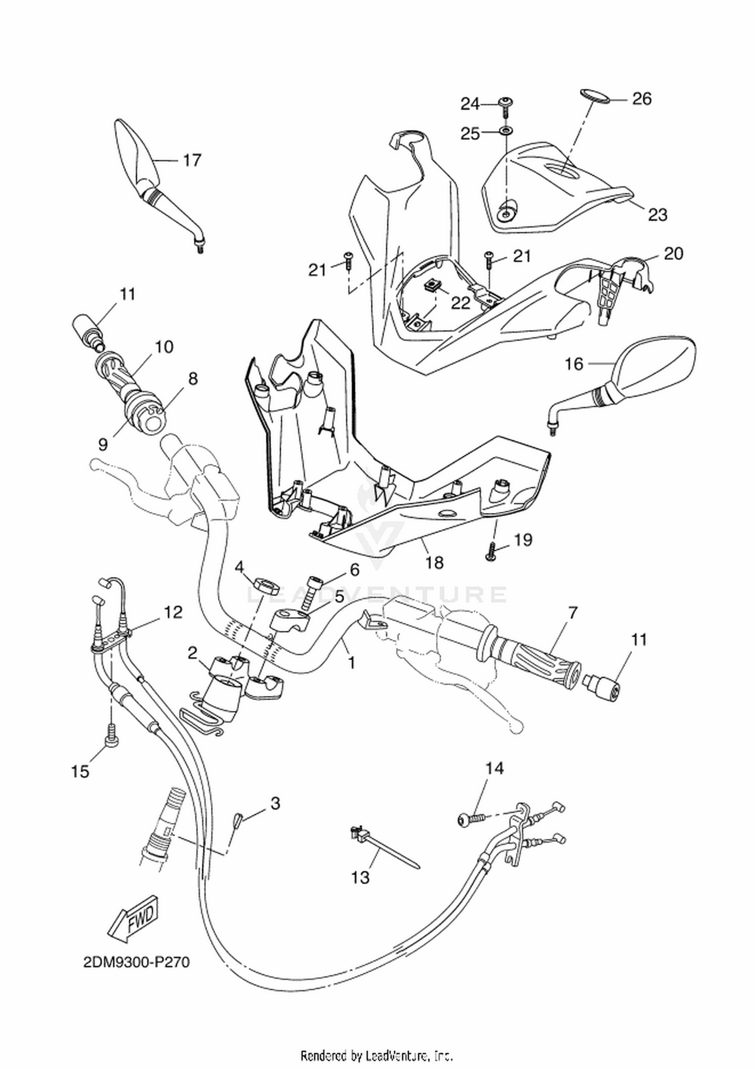 27 STEERING HANDLE  CABLE