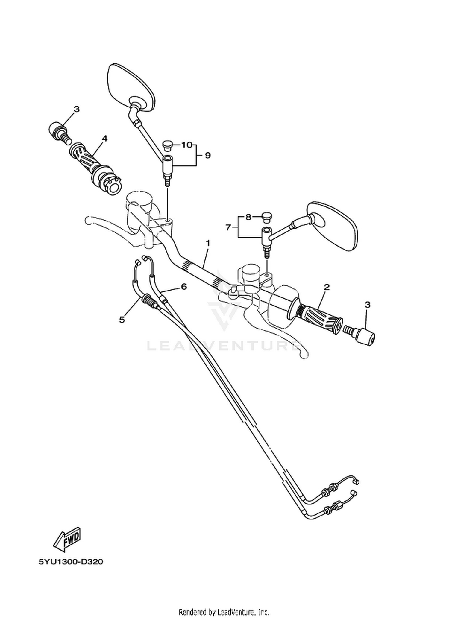 32 STEERING HANDLE  CABLE