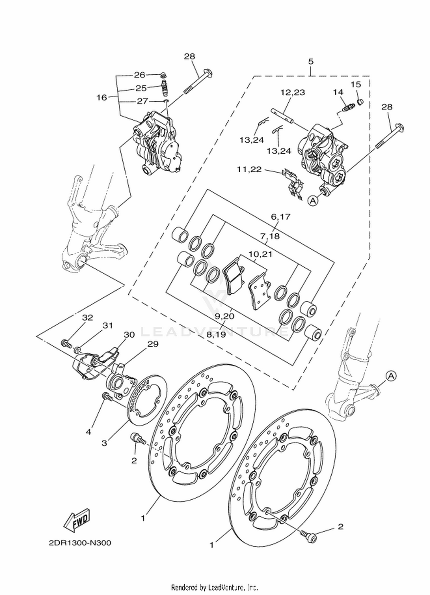 30 FRONT BRAKE CALIPER