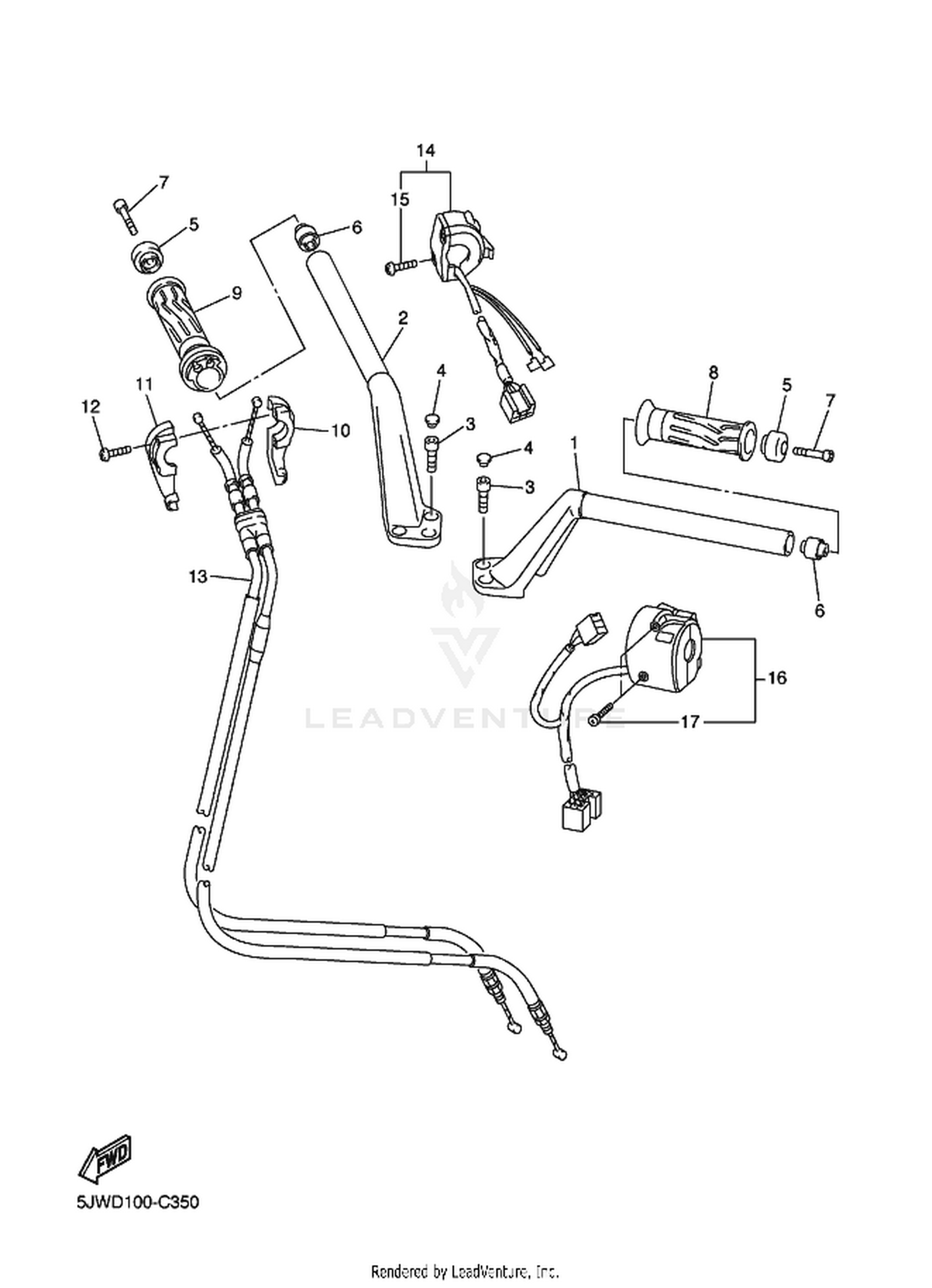35 STEERING HANDLE  CABLE