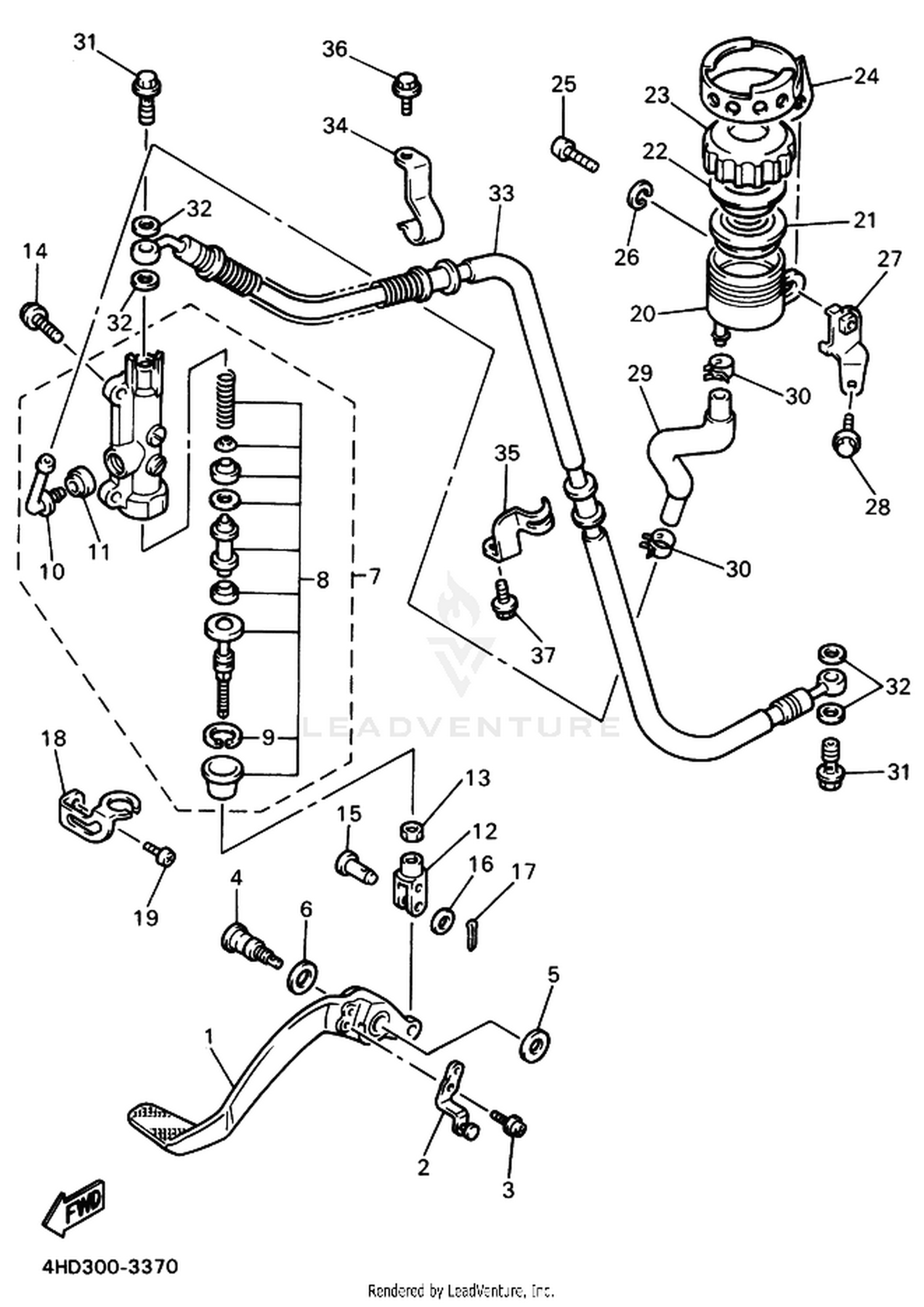 37 REAR MASTER CYLINDER