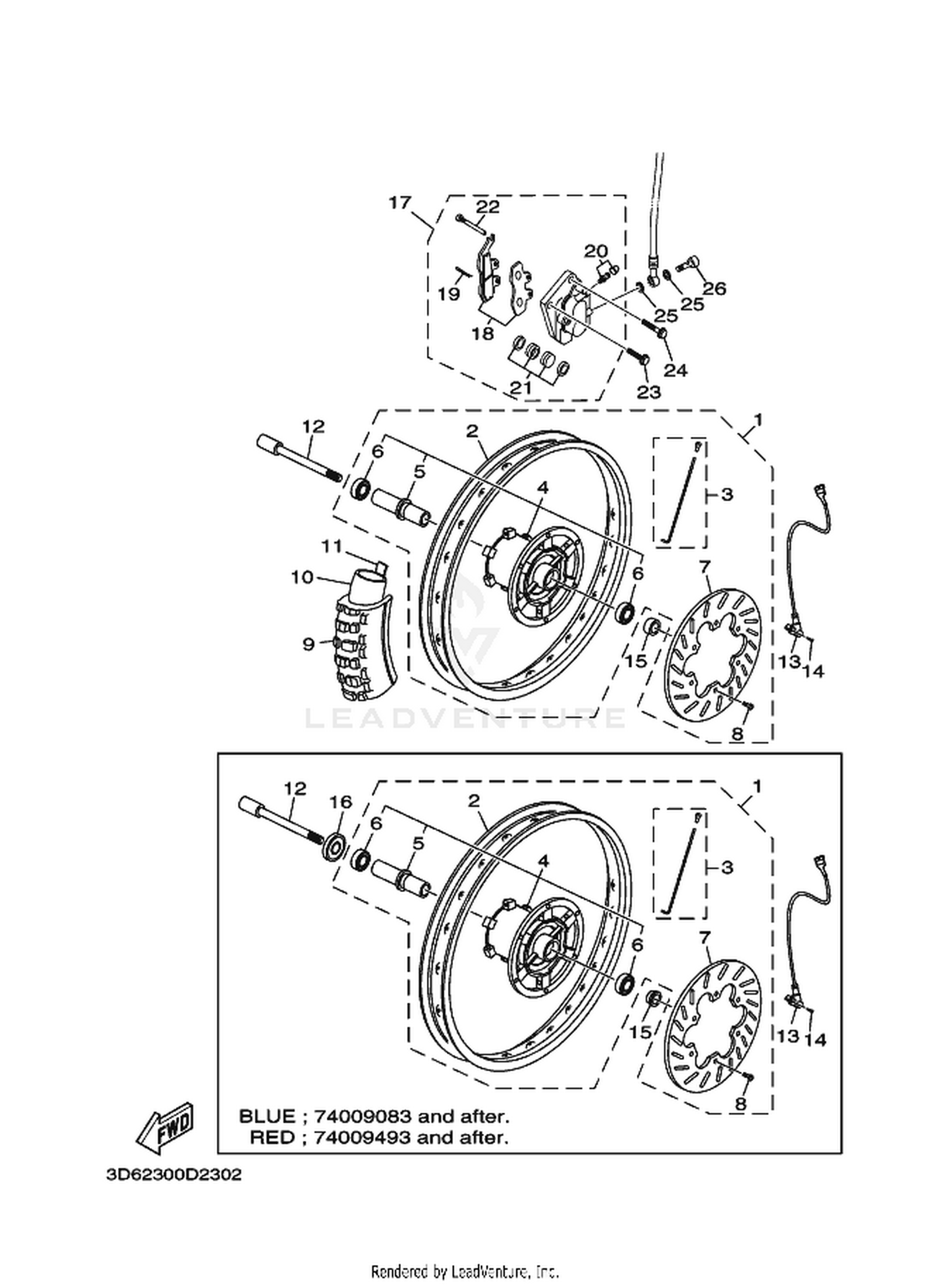 23 FRONT WHEEL  BRAKE SYSTEM