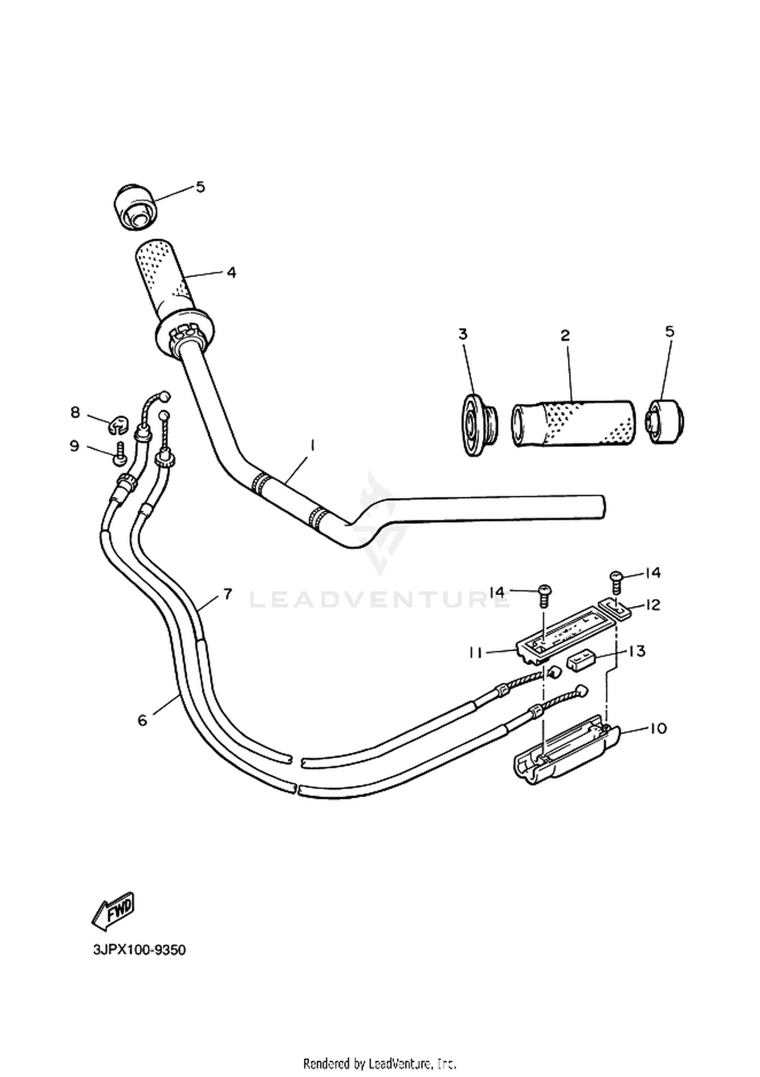 34 STEERING HANDLE  CABLE